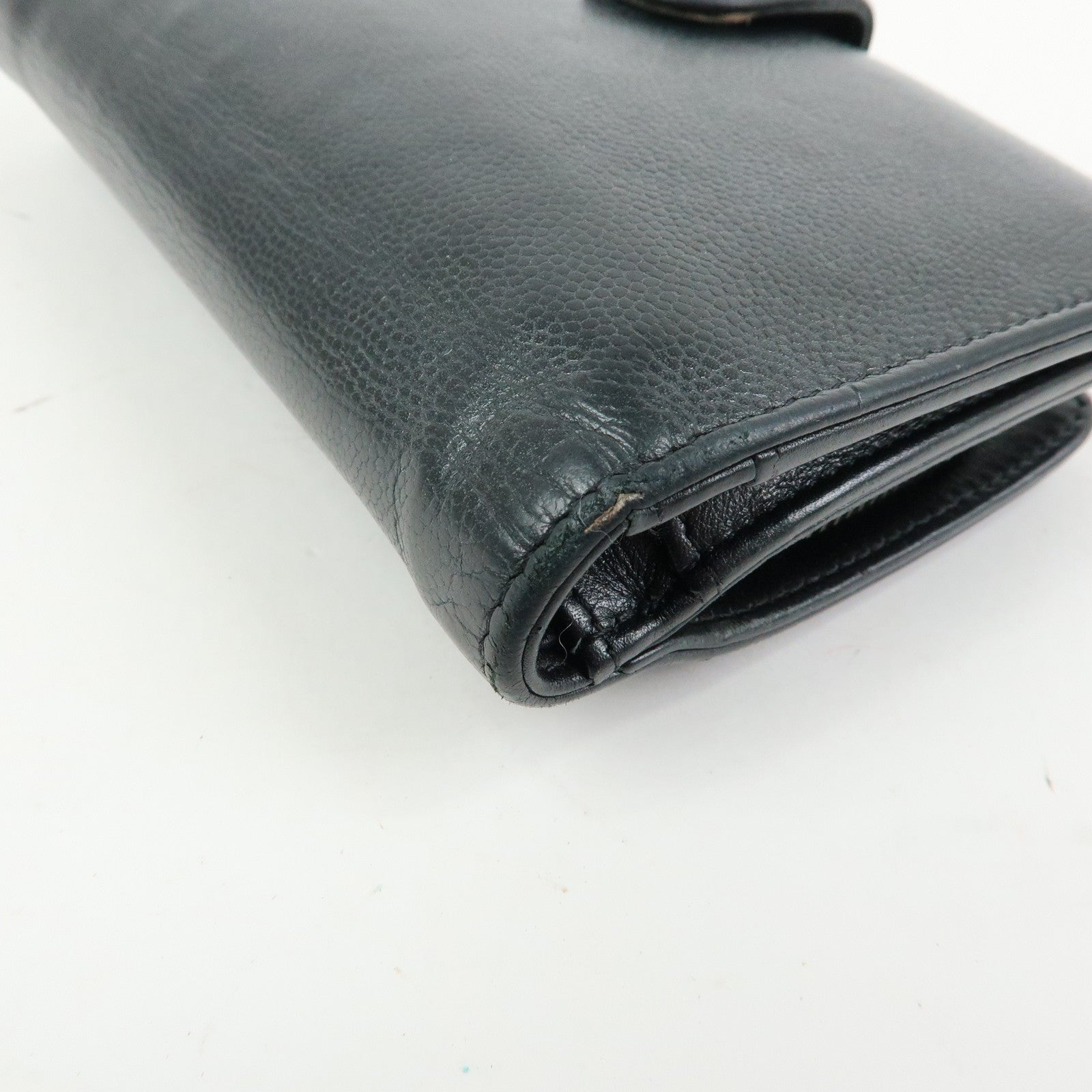 CHANEL COCO Mark Caviarskin Bi-fold Compact Wallet Black