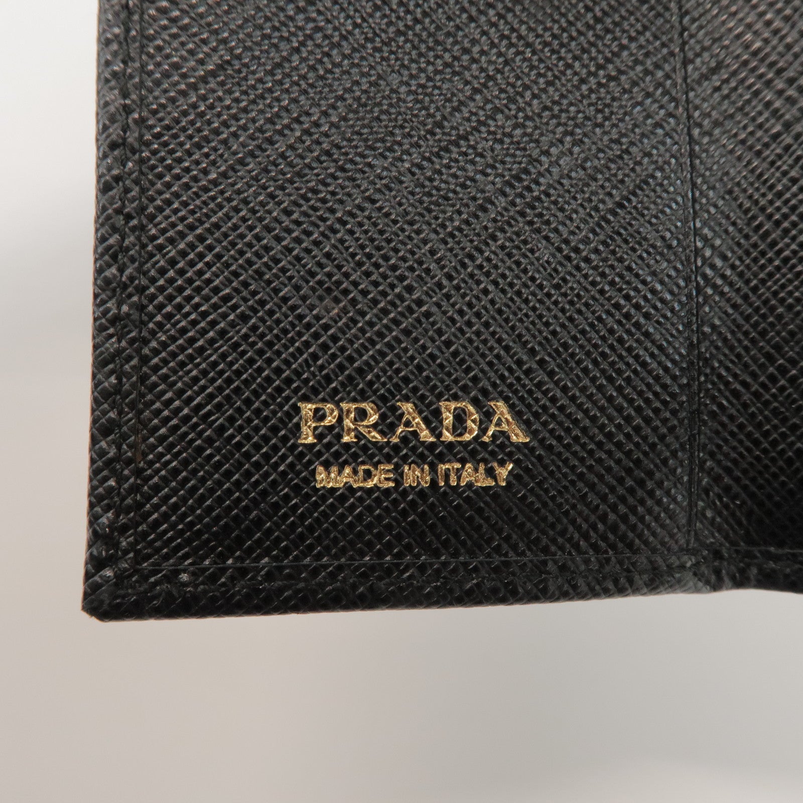 PRADA Saffiano Leather 4 Rings Key Case Key Holder Black 1PG004