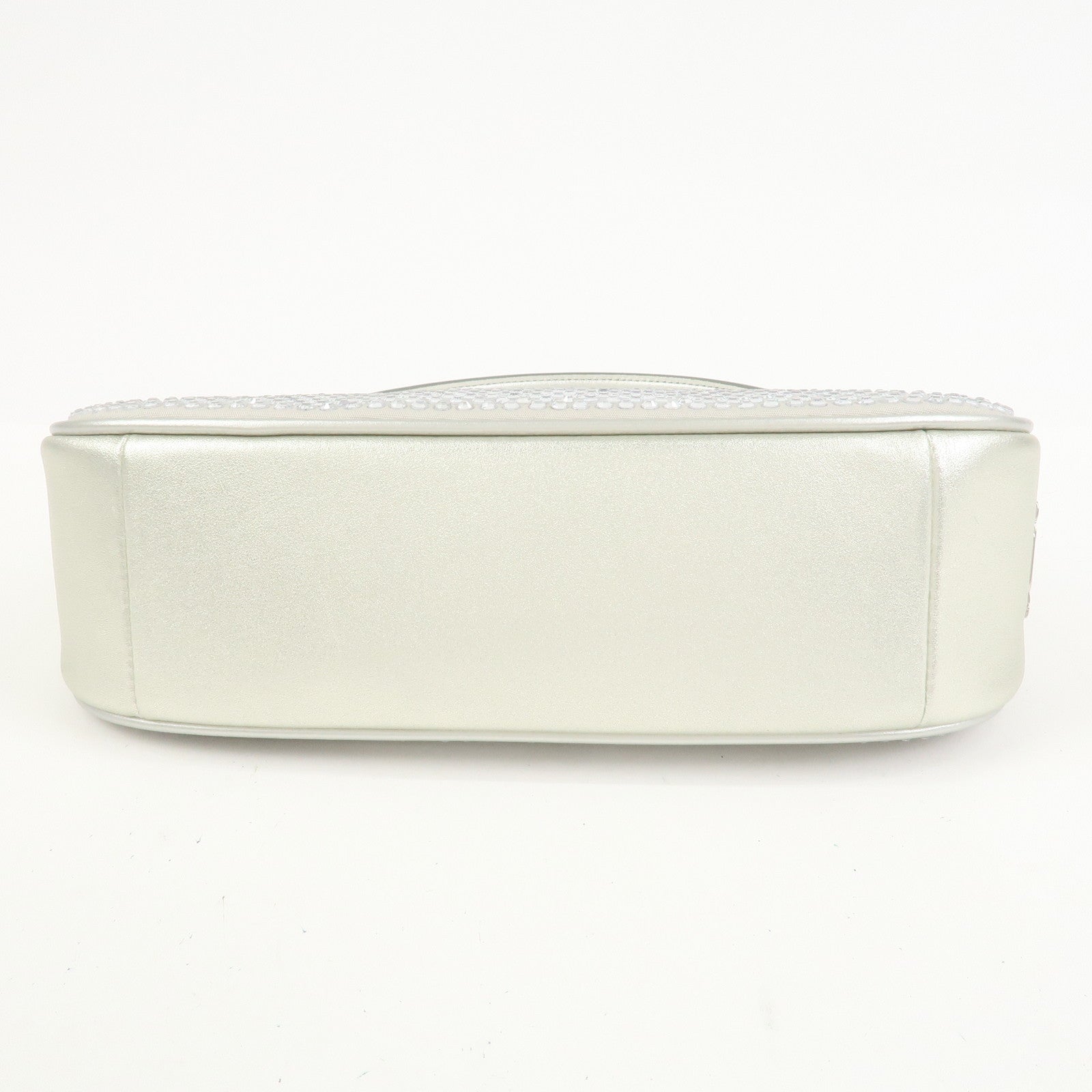 COACH Teri 2Way Leather Shoulder Bag Hand Bag Rhinestone Silver