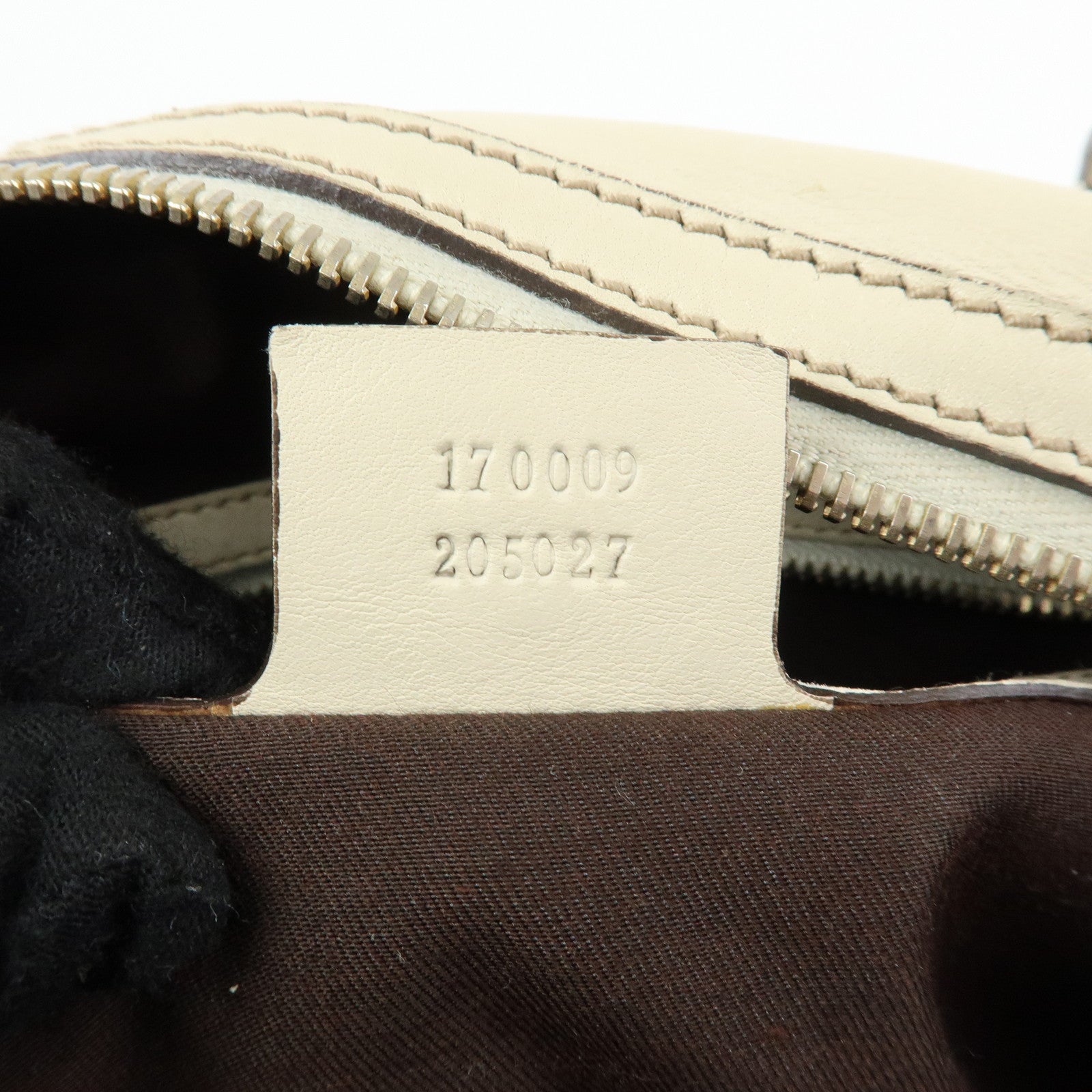 GUCCI Interlocking G Sherry Leather Boston Hand Bag Ivory 170009