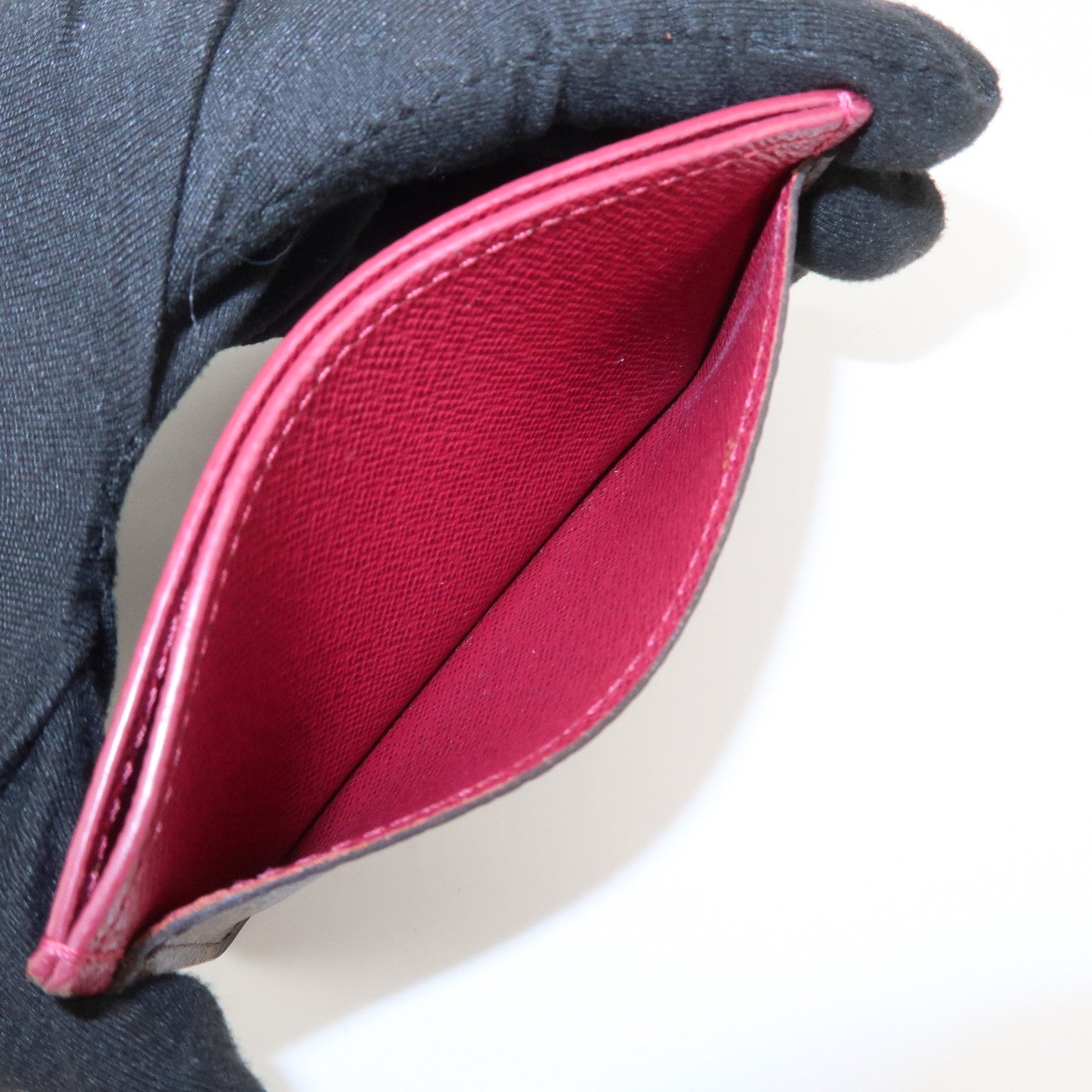 Louis Vuitton Monogram Porte Cartes Simple Card Case Fuchsia M60703