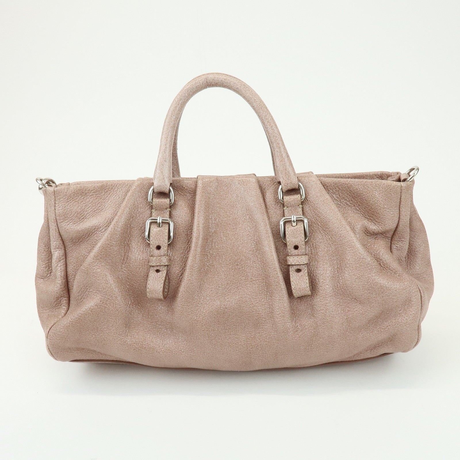 PRADA 2Way Bag Hand Bag Shoulder Bag Pink Beige BN1602