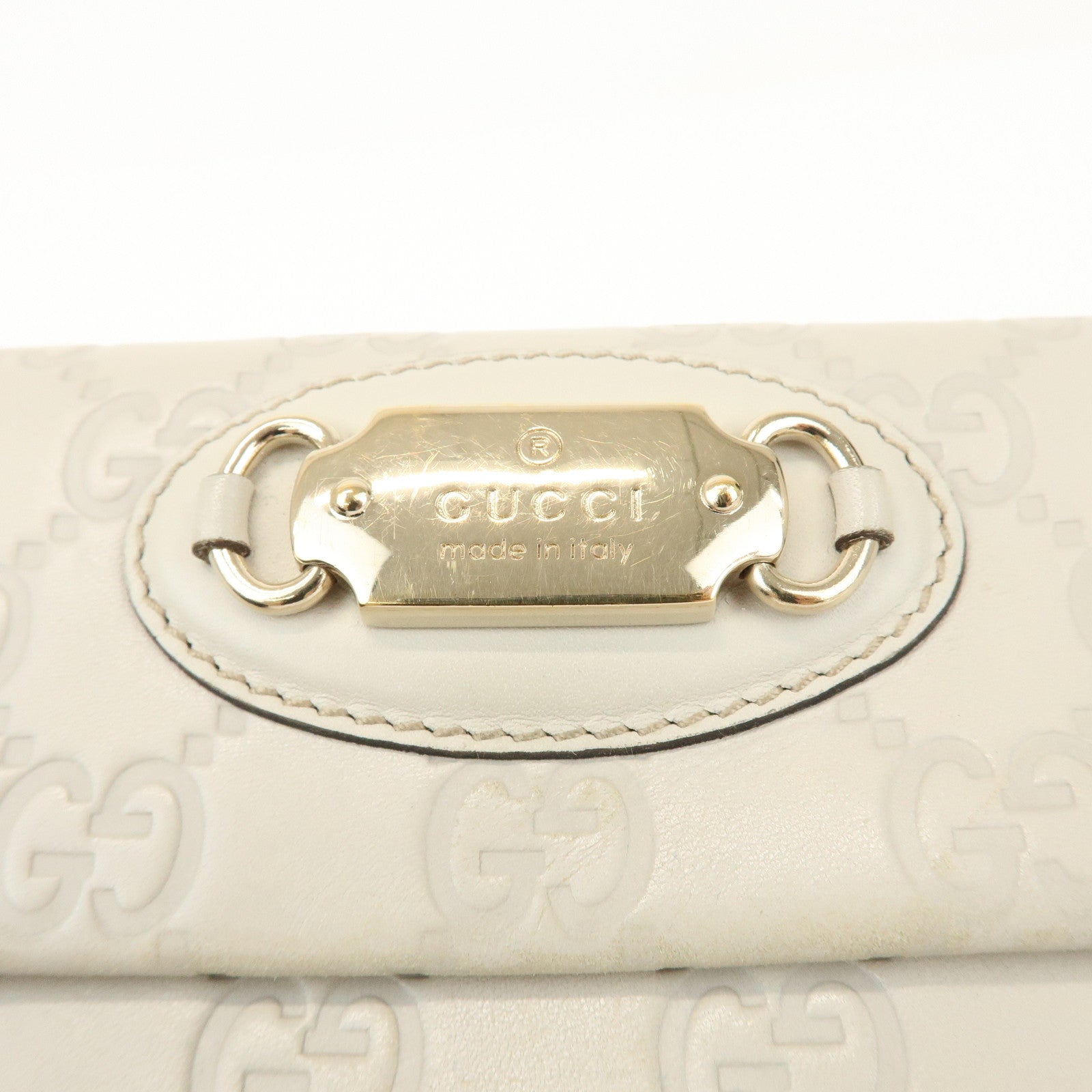 GUCCI Guccissima Leather Long Wallet Ivory Gold 146199