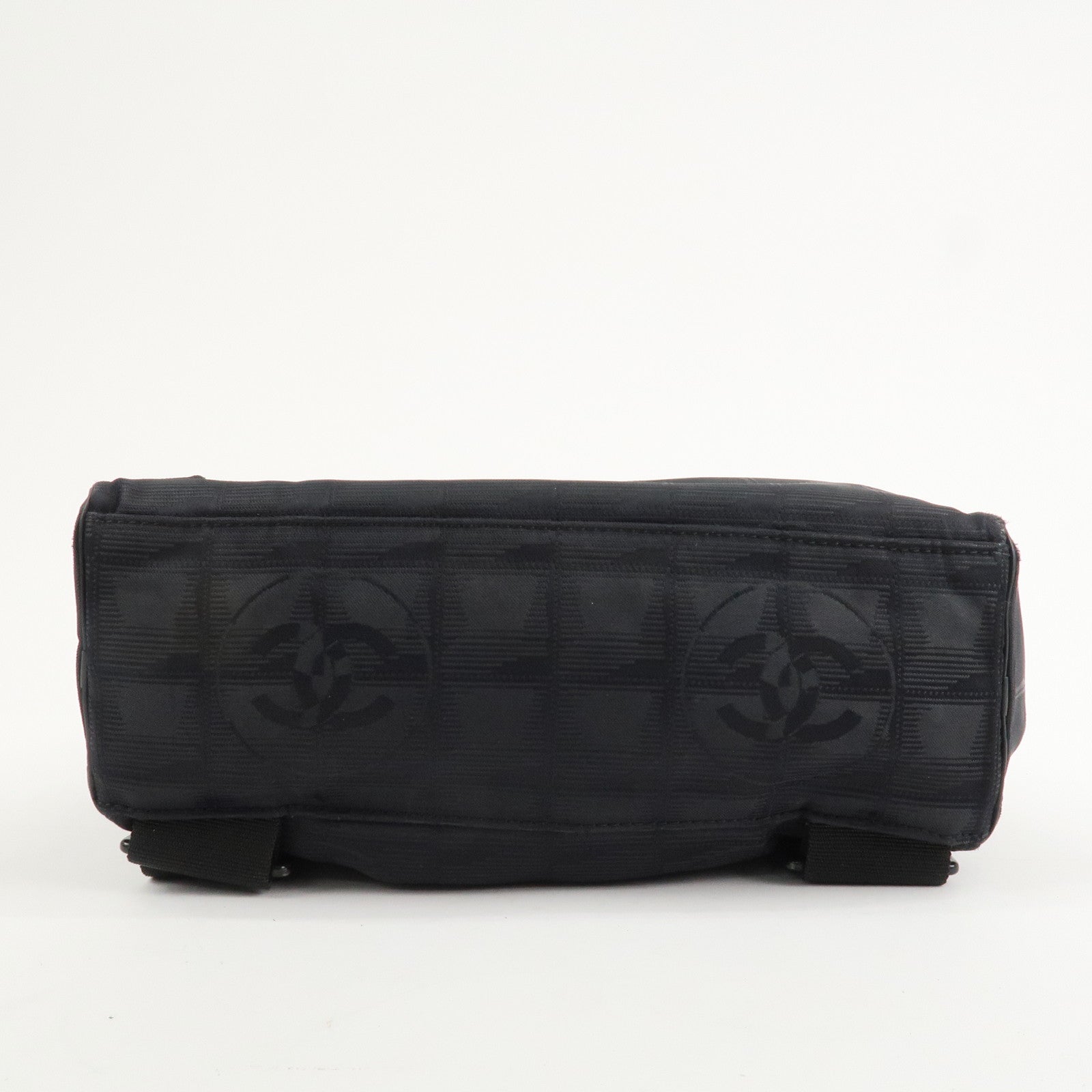 CHANEL New Travel Line Nylon Jacquard Leather 2Way Bag Black A15958