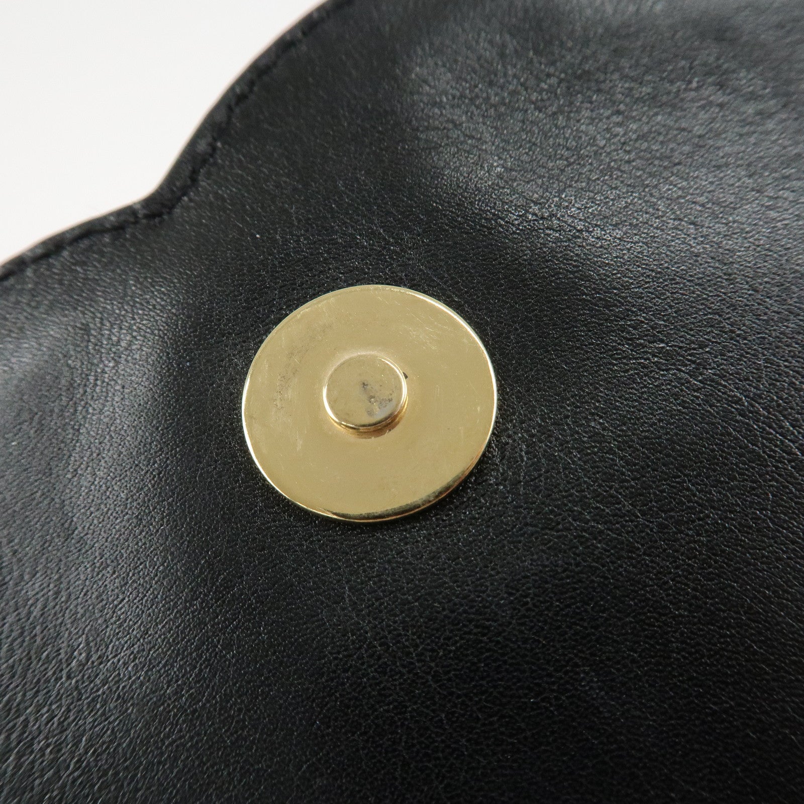 CHANEL COCO Mark Lamb Skin Shoulder Bag Crossbody Bag Black Used