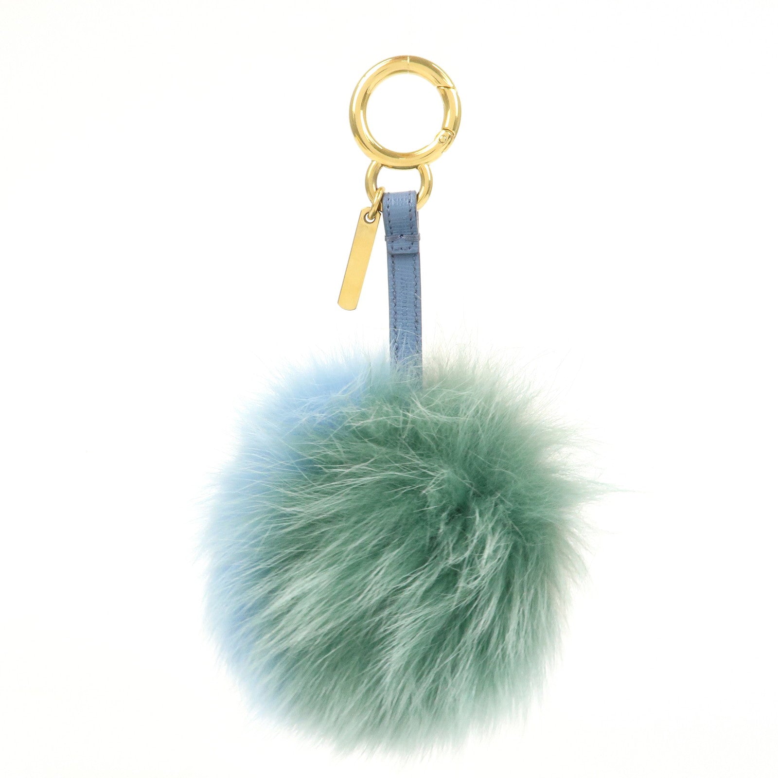 FENDI Pom Pom Fur Key Chain Bag Charm Pink Green Blue 7AR259