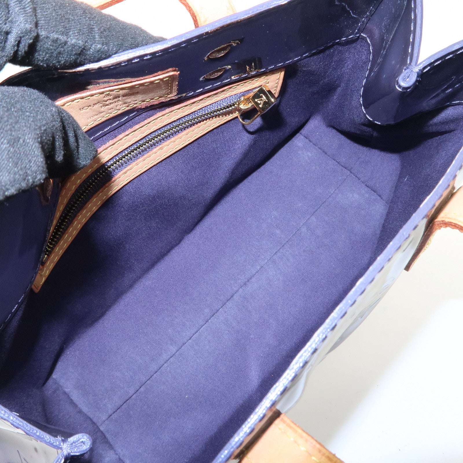 Louis Vuitton Monogram Vernis Lead PM Hand Bag Indigo M91335