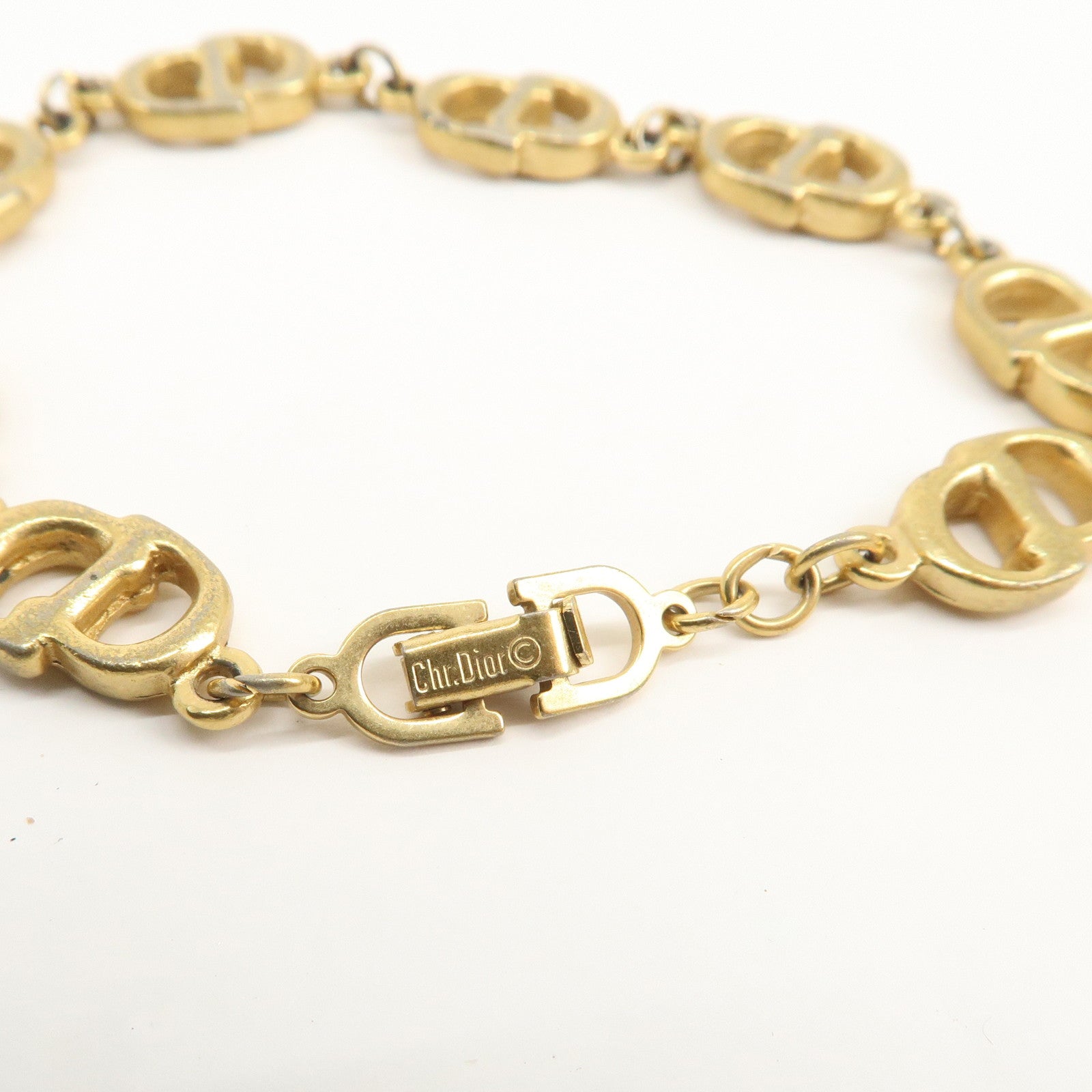 Christian Dior CD Logo Metal Bracelet Gold