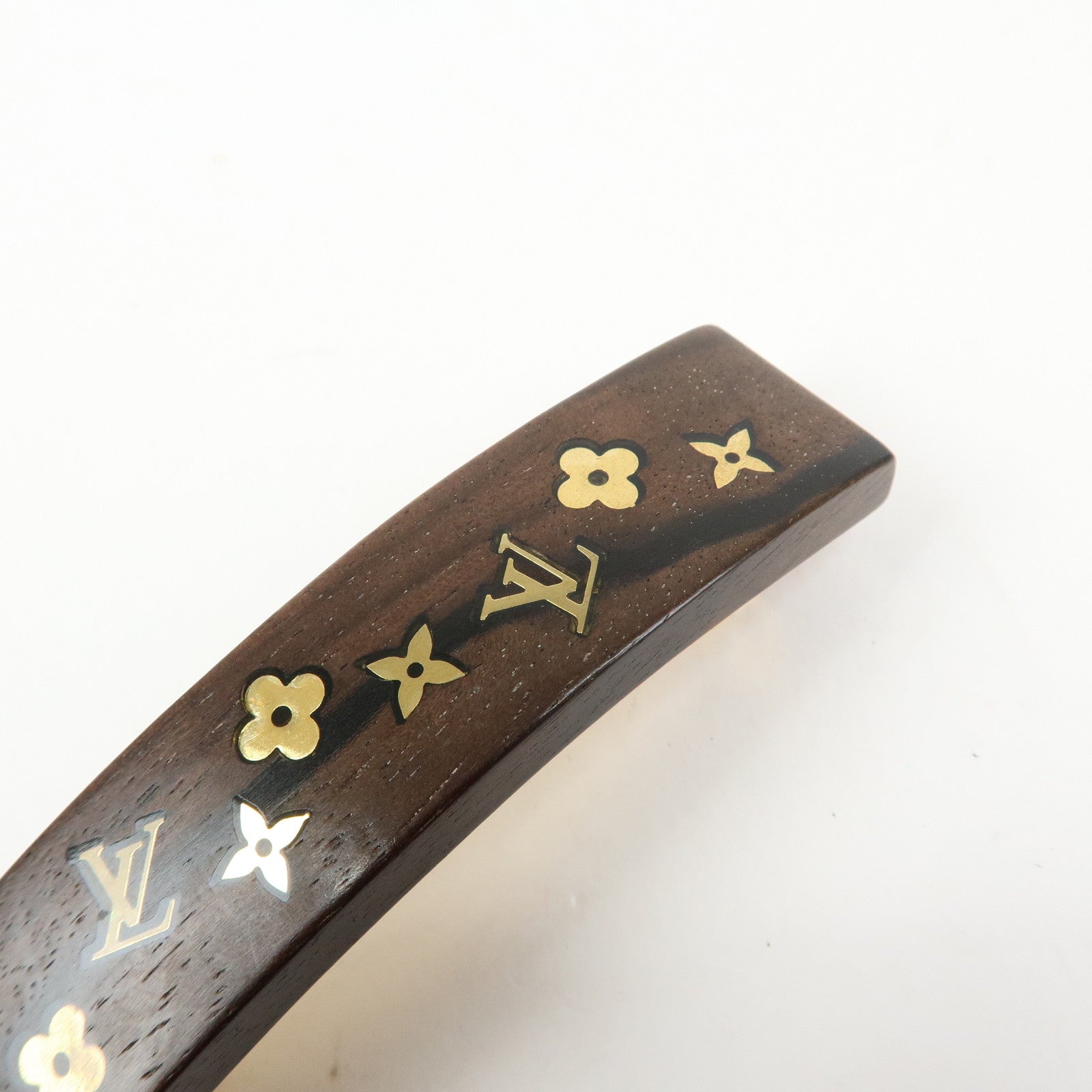 Louis Vuitton Sylvanie Barrette Wooden Hair Accessory Brown M65181