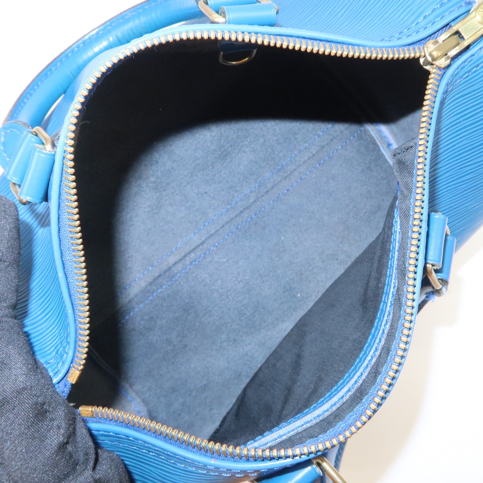 Louis Vuitton Epi Speedy 25 Hand Bag Boston Bag Blue M43015