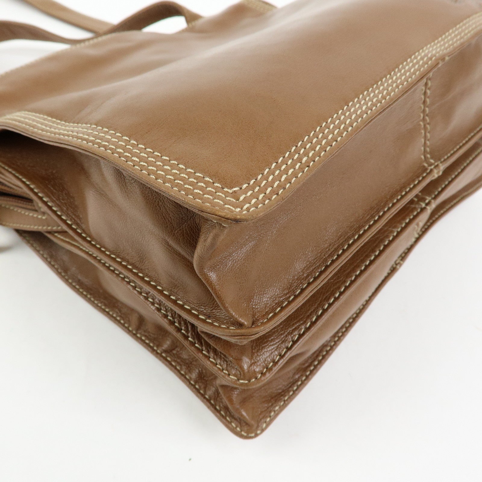 LOEWE Anagram Nappa Leather Shoulder Bag Hand Bag Brown