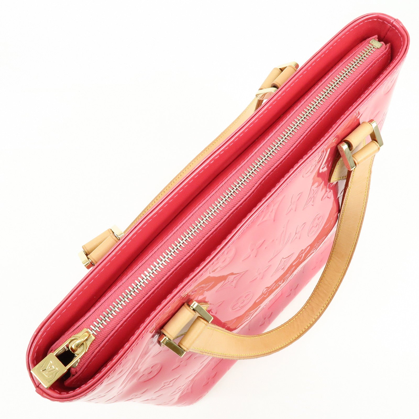 Louis Vuitton Monogram Vernis Houston Hand Bag Framboise N9135F