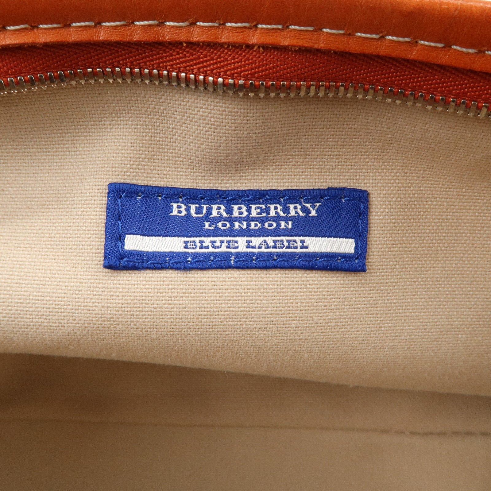 BURBERRY Blue Label  Canvas Leather Shoulder Bag Ivory Brown
