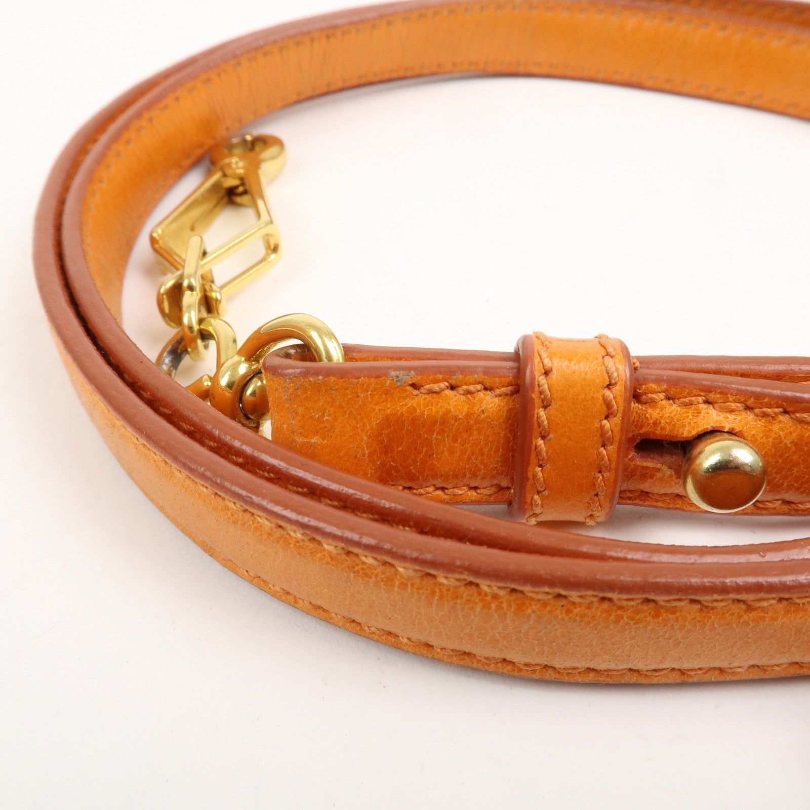 MIU MIU Leather 2Way Bag Hand Bag Shoulder Bag Orange RT0438