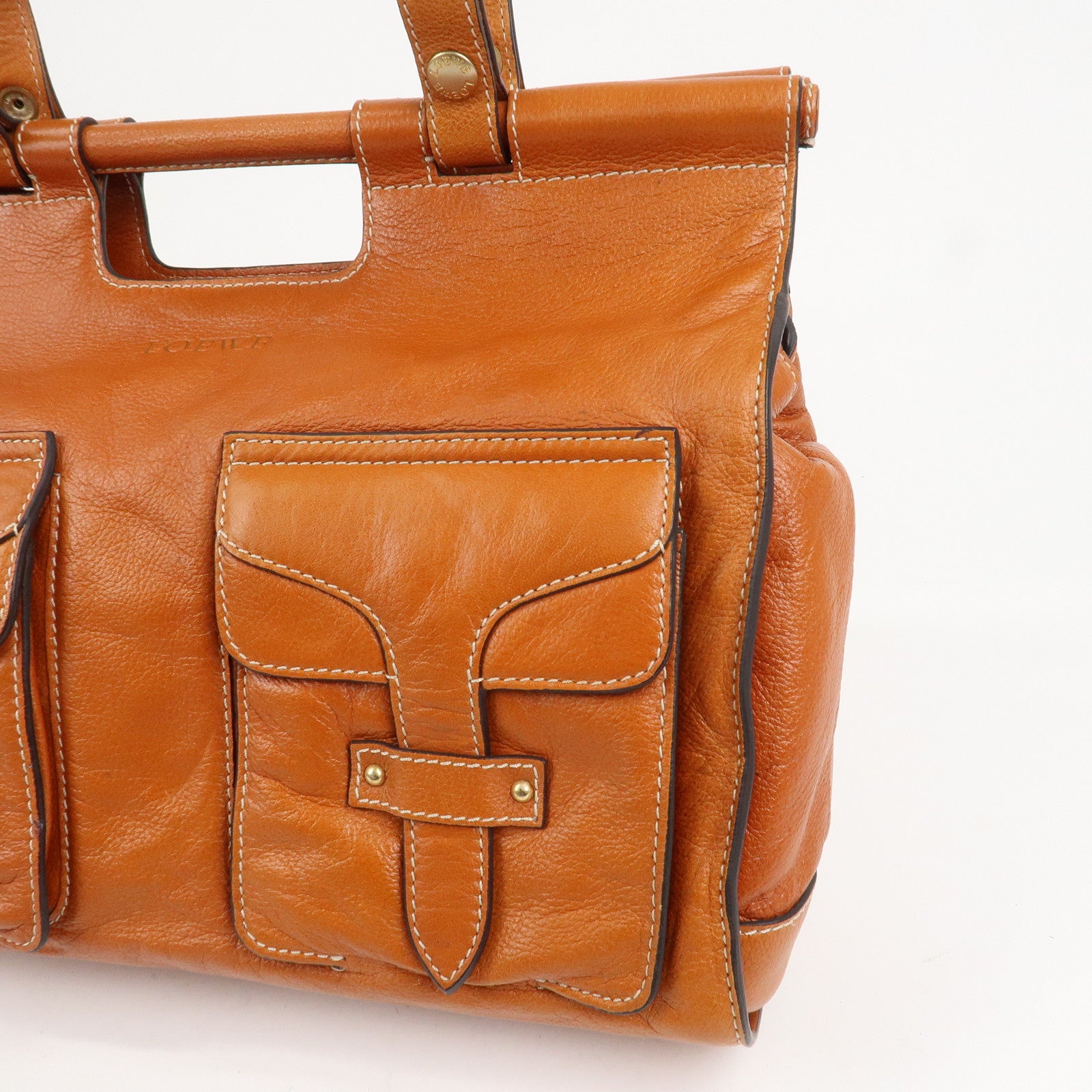 LOEWE Leather Candy 2Way Bag Shoulder Bag Hand Bag Brown