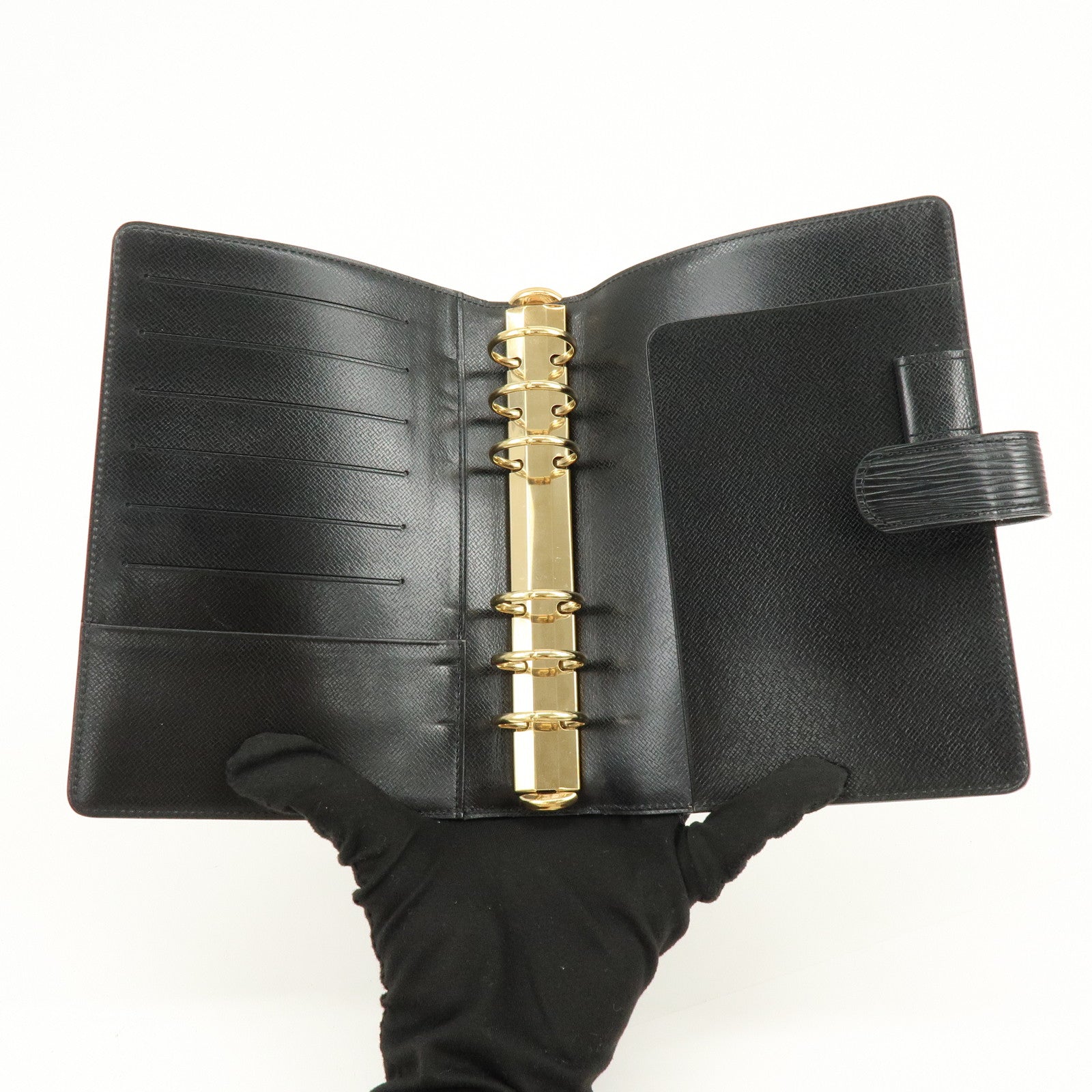 Louis Vuitton Epi Leather Agenda MM Planner Cover Noir Black R20042