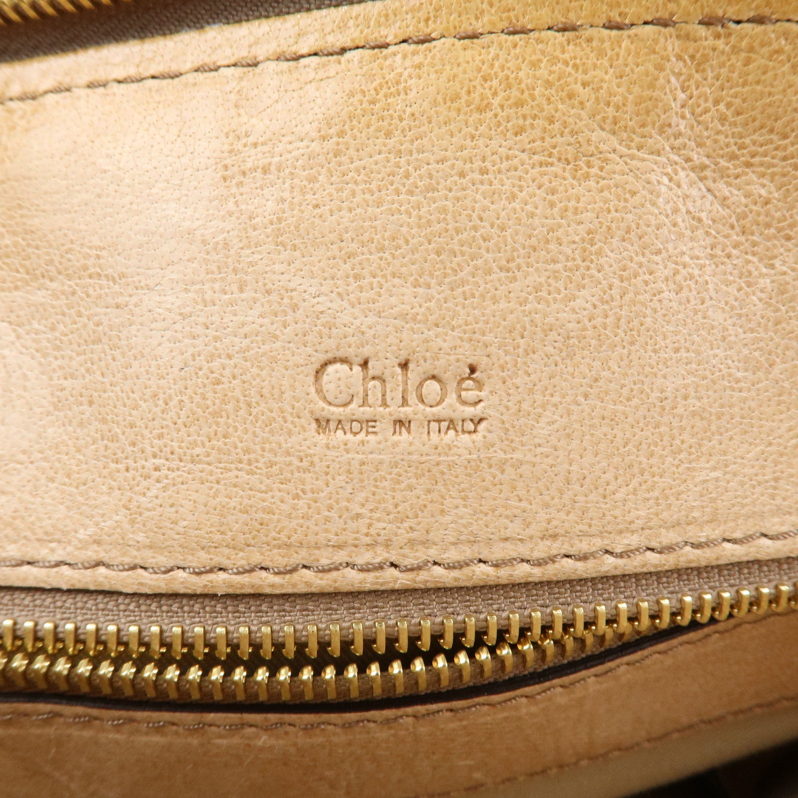 Chloe Heloise Shoulder Bag Hand Bag Beige Gold Hardware Used