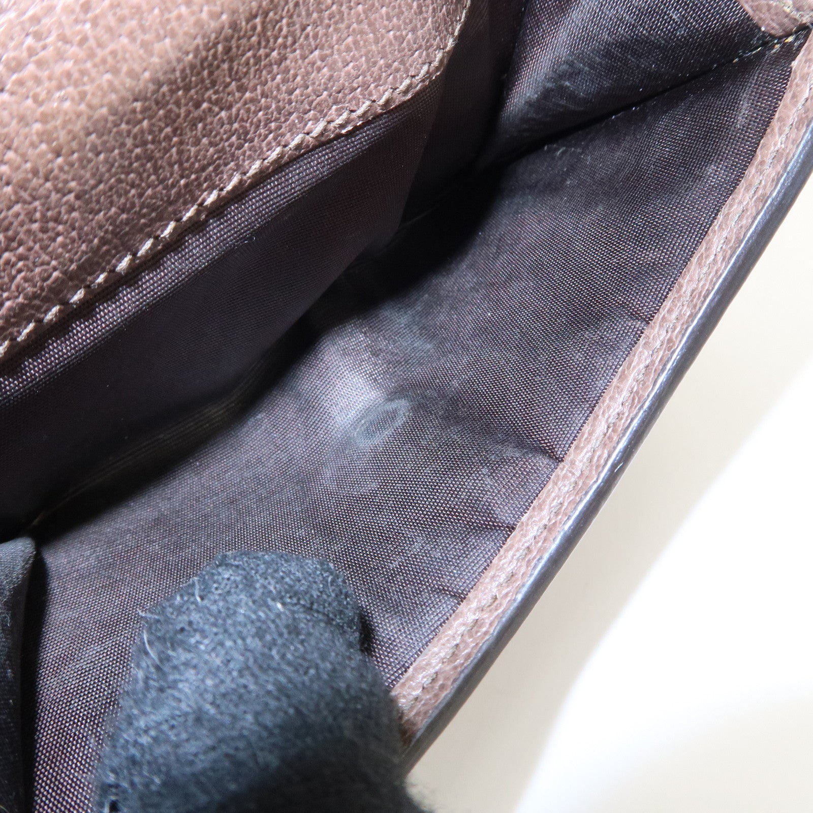 GUCCI Ophidia Sherry GG Supreme Wallet Beige Brown 523173 Used