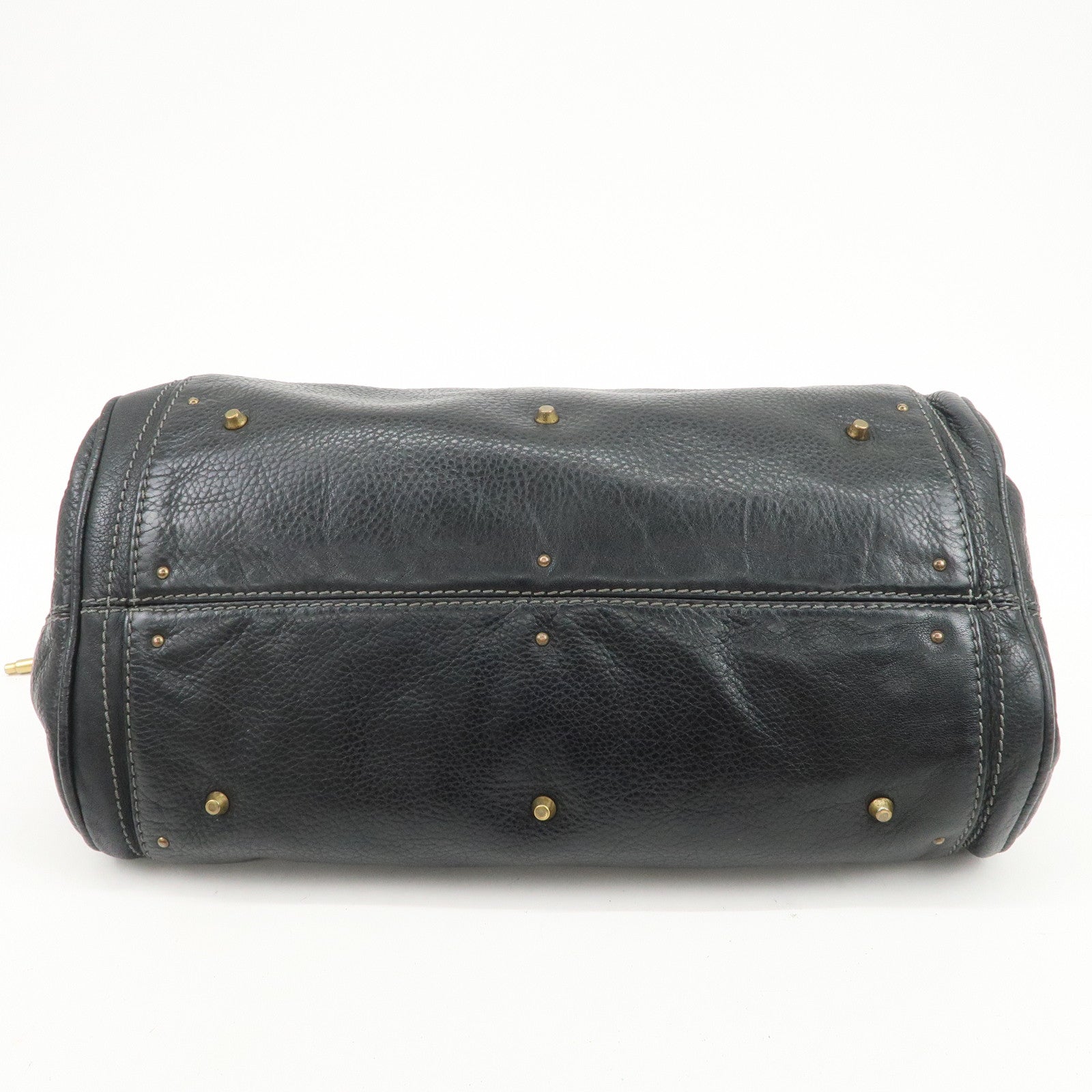 Chloe Paddington Logo Leather Hand Bag Shoulder Bag Black