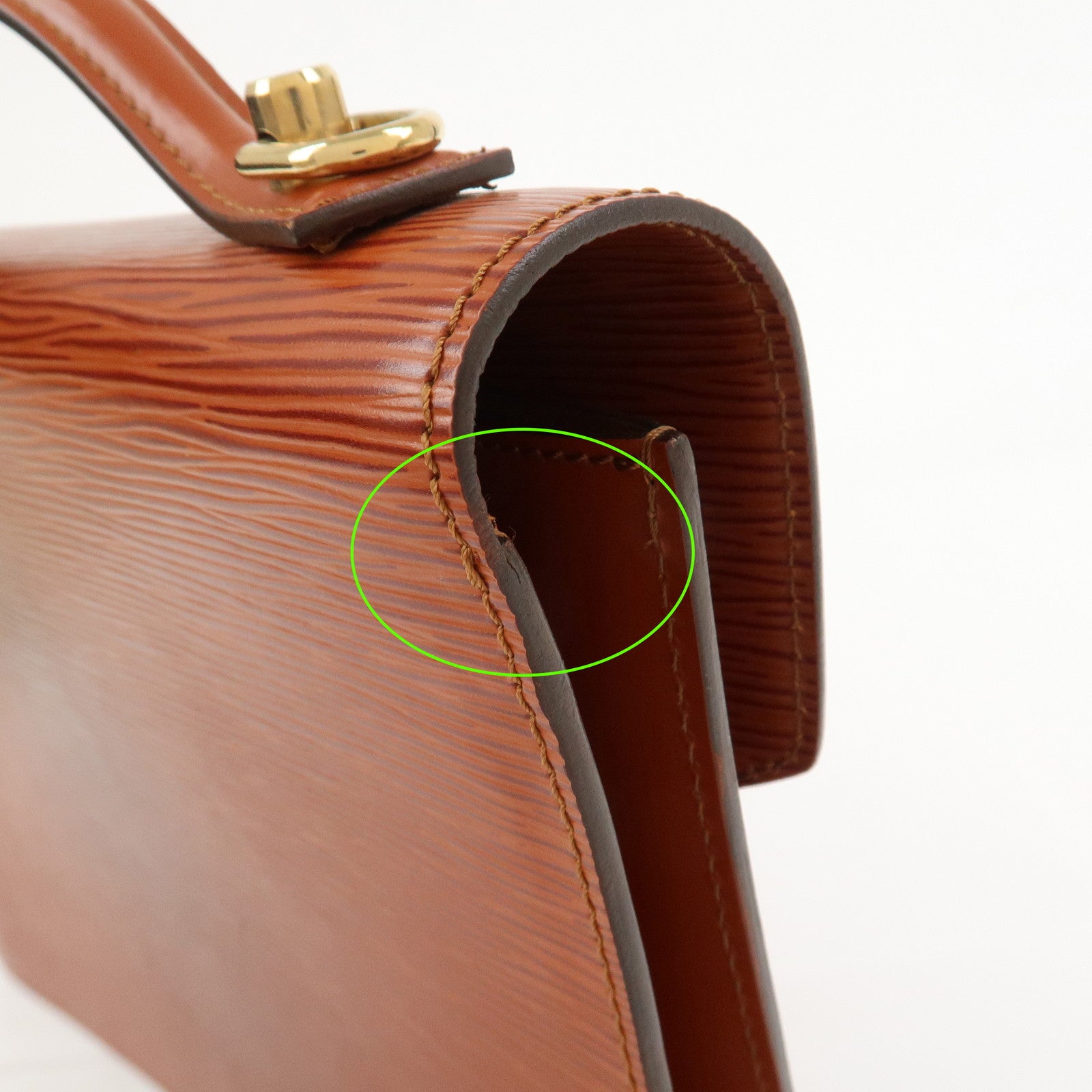 Louis Vuitton Epi Monceau 2way Bag Hand Bag Kenya Brown M52123