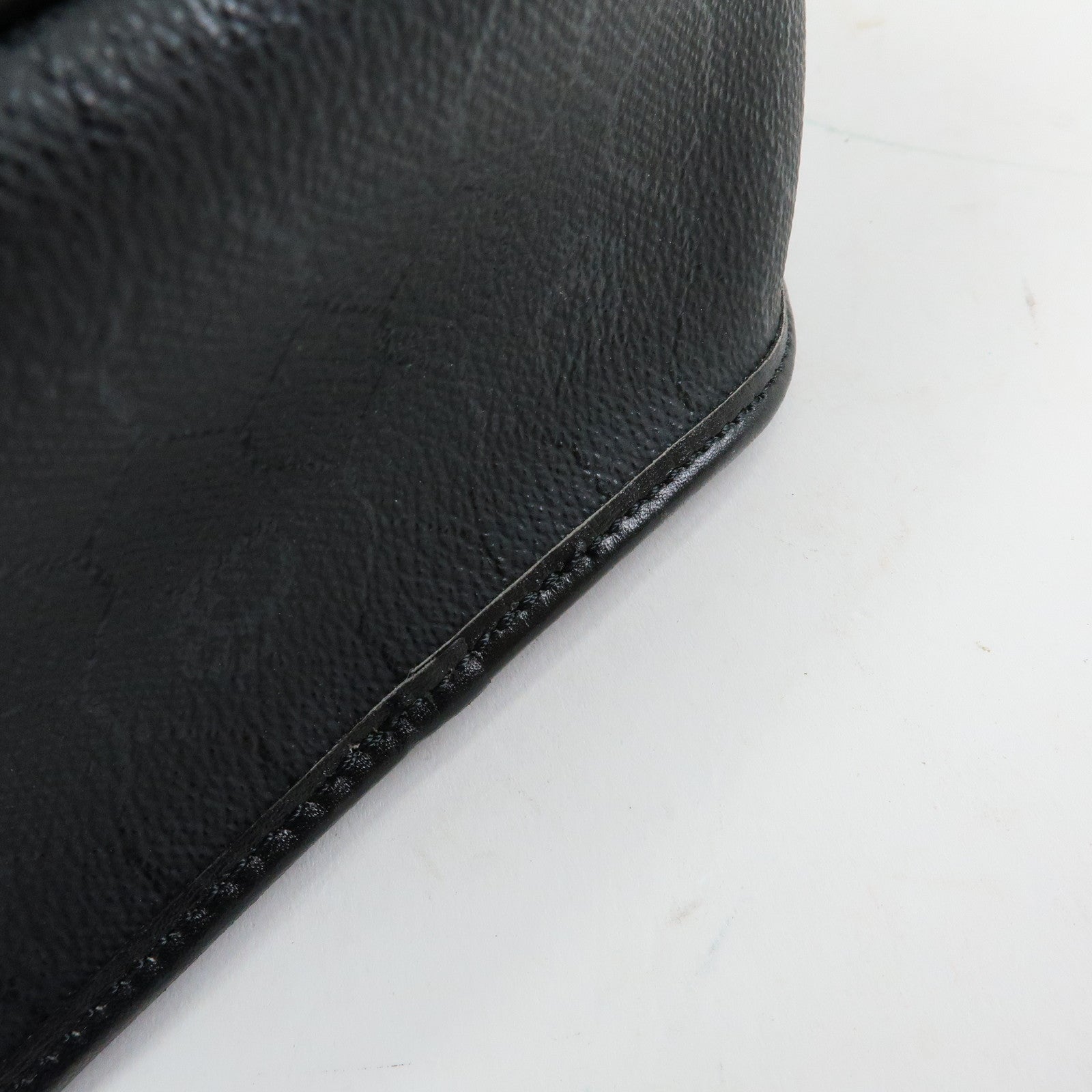 Christian Dior Honeycomb PVC Leather Shoulder Bag Crossbody Black