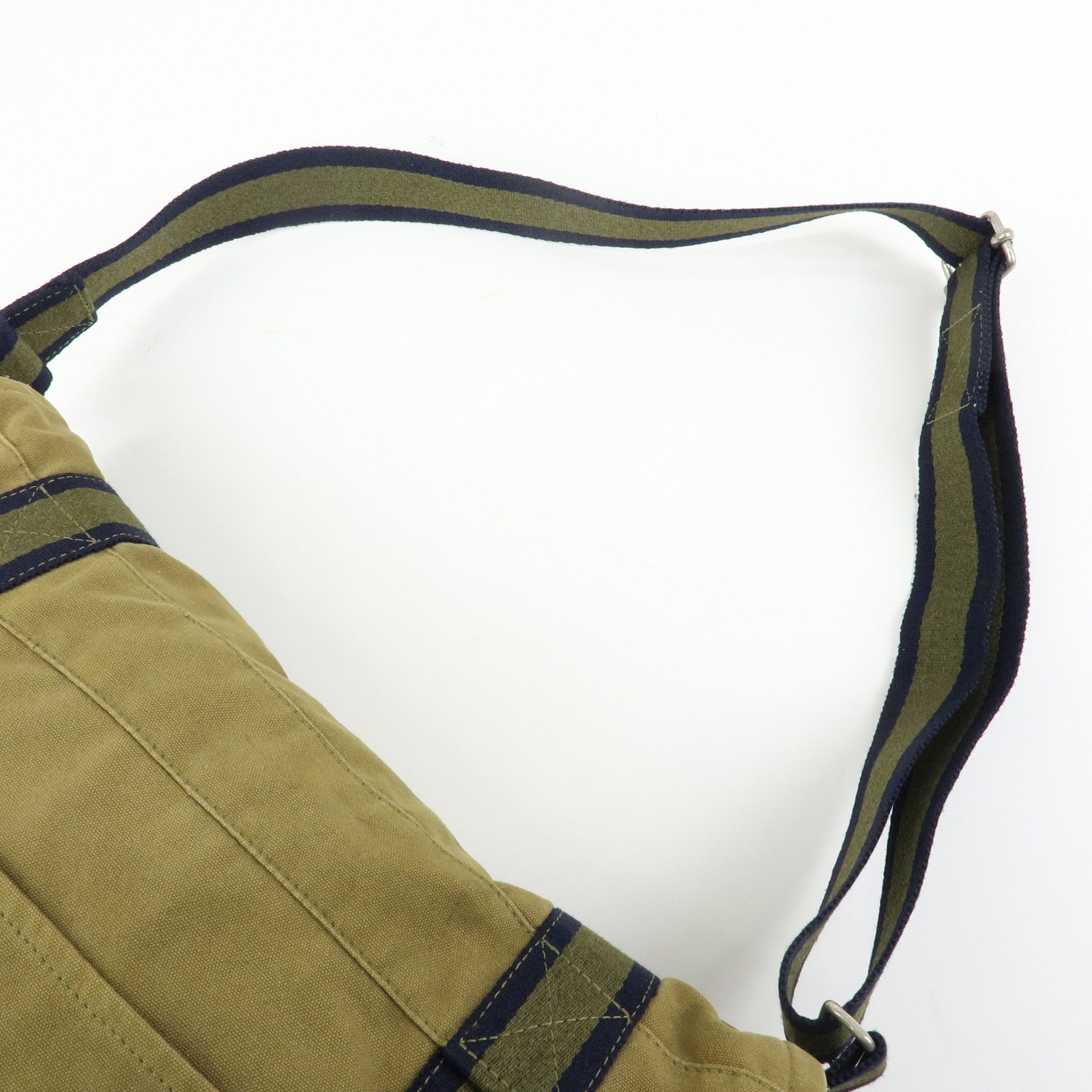 HERMES Fourre Tout Bassas MM Cotton Shoulder Bag Khaki