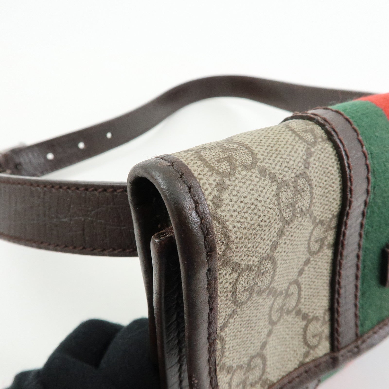 GUCCI Sherry GG Supreme Leather Waist Pouch Body Bag Beige 152597