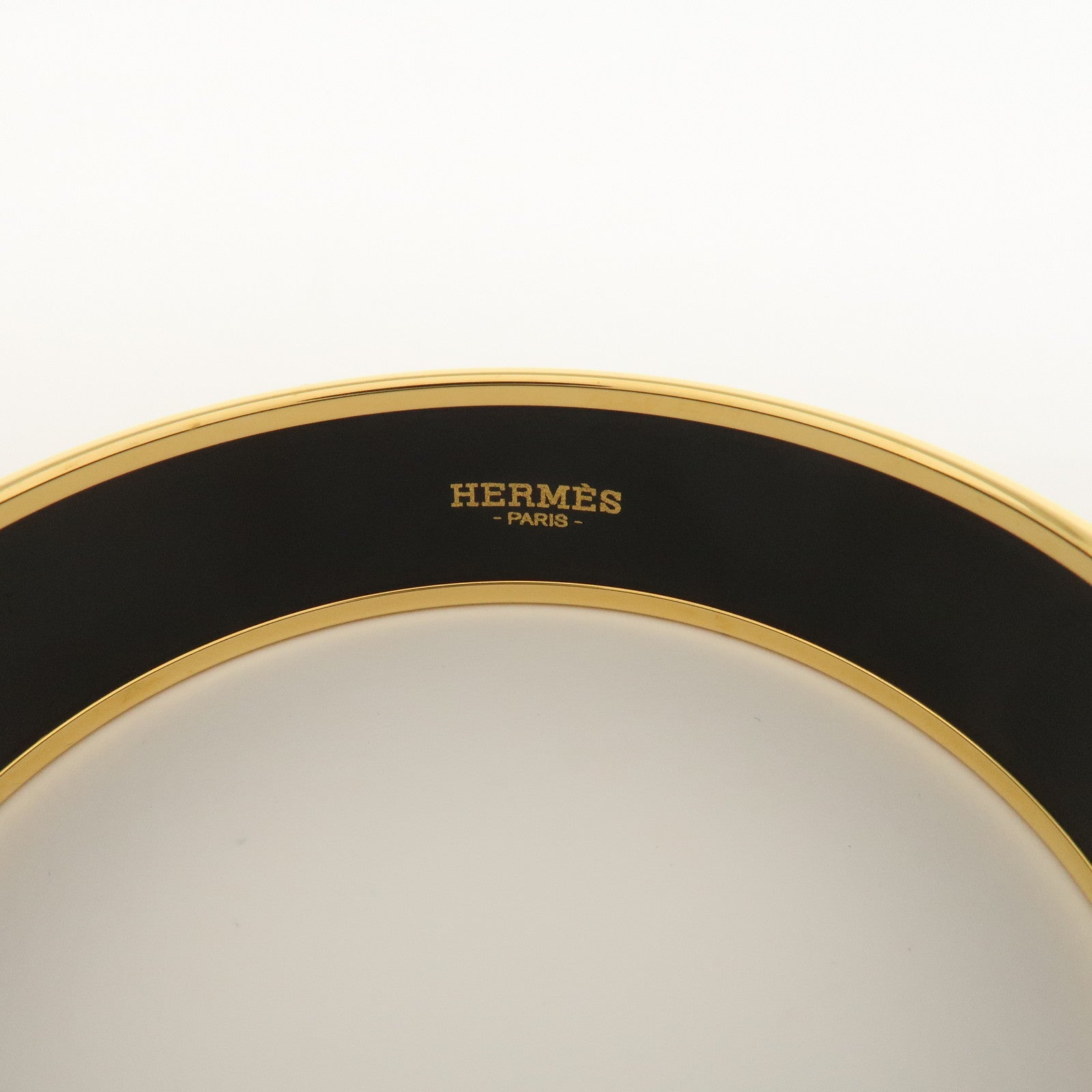 HERMES Email GM Bangle Bracelet White Black