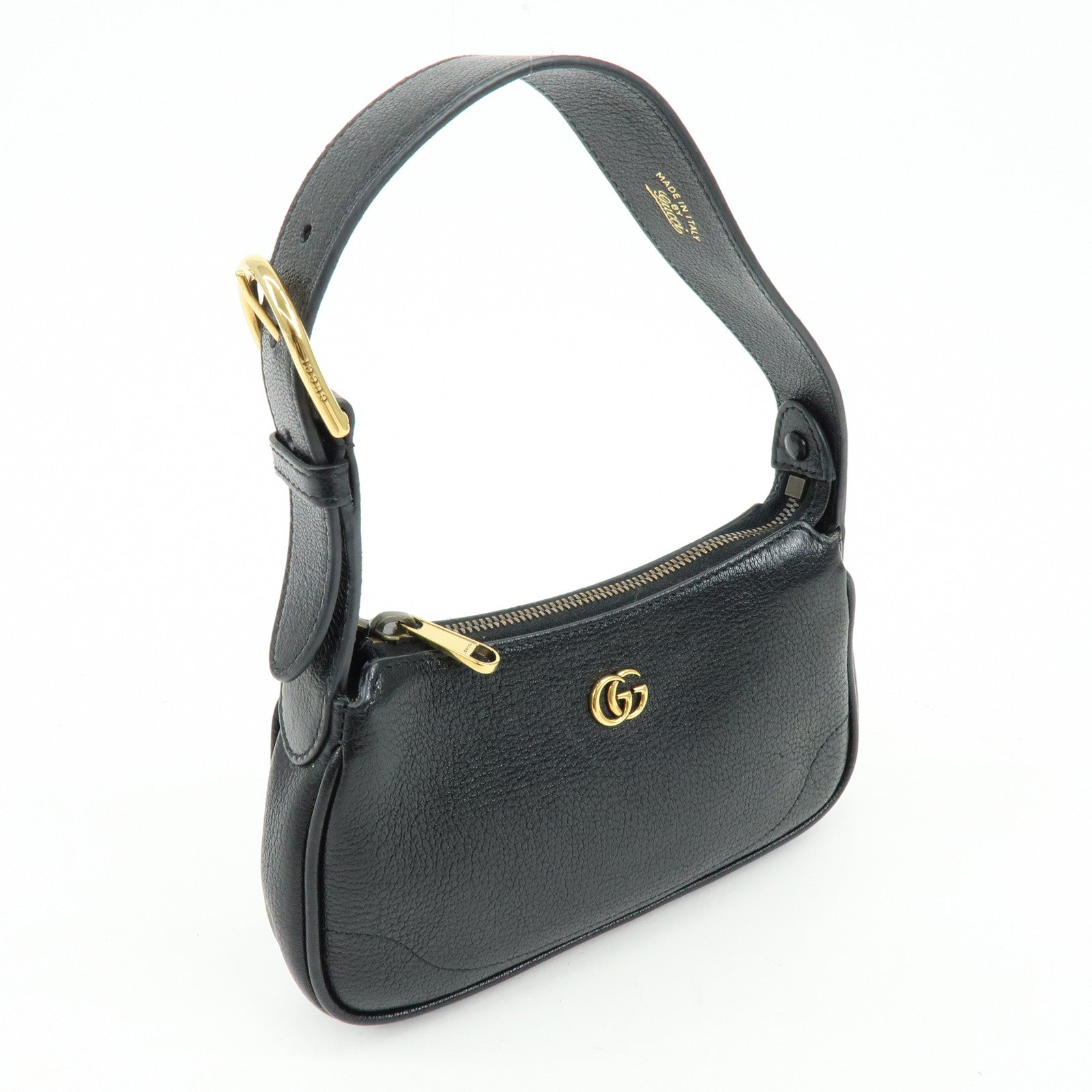 GUCCI GG Marmont Leather Small Hand Bag Black 139076