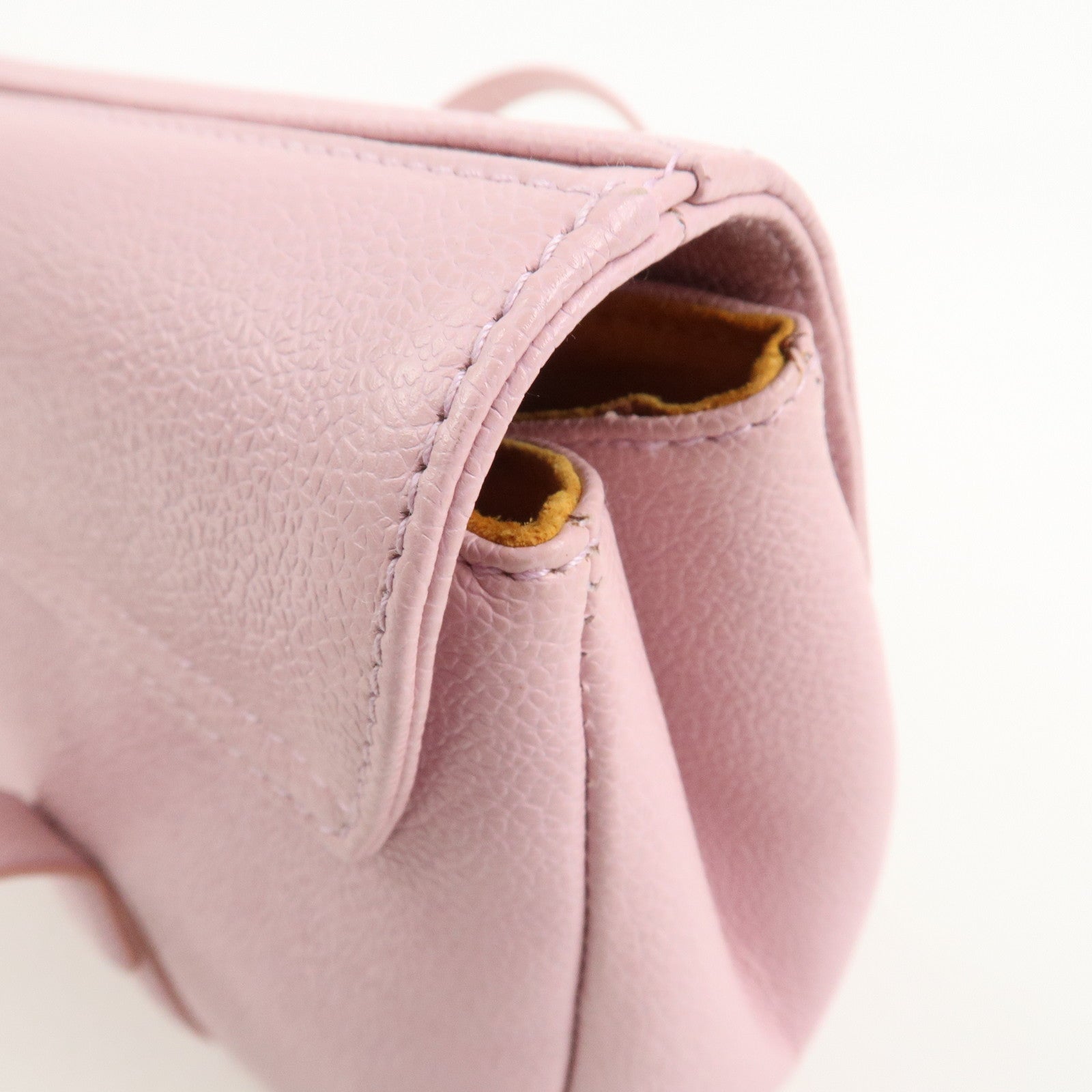BVLGARI Logo Leather Shoulder Bag Hand Bag Pink