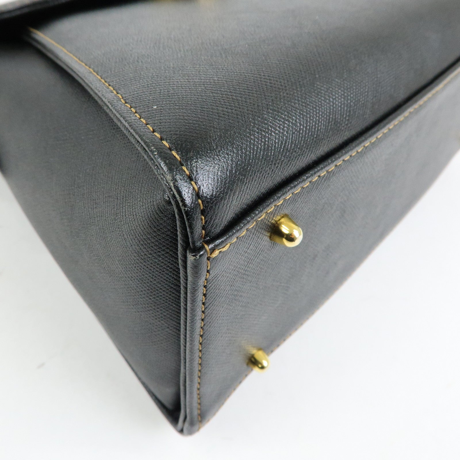 VALENTINO Leather 2Way Bag Hand Bag Shoulder Bag Black