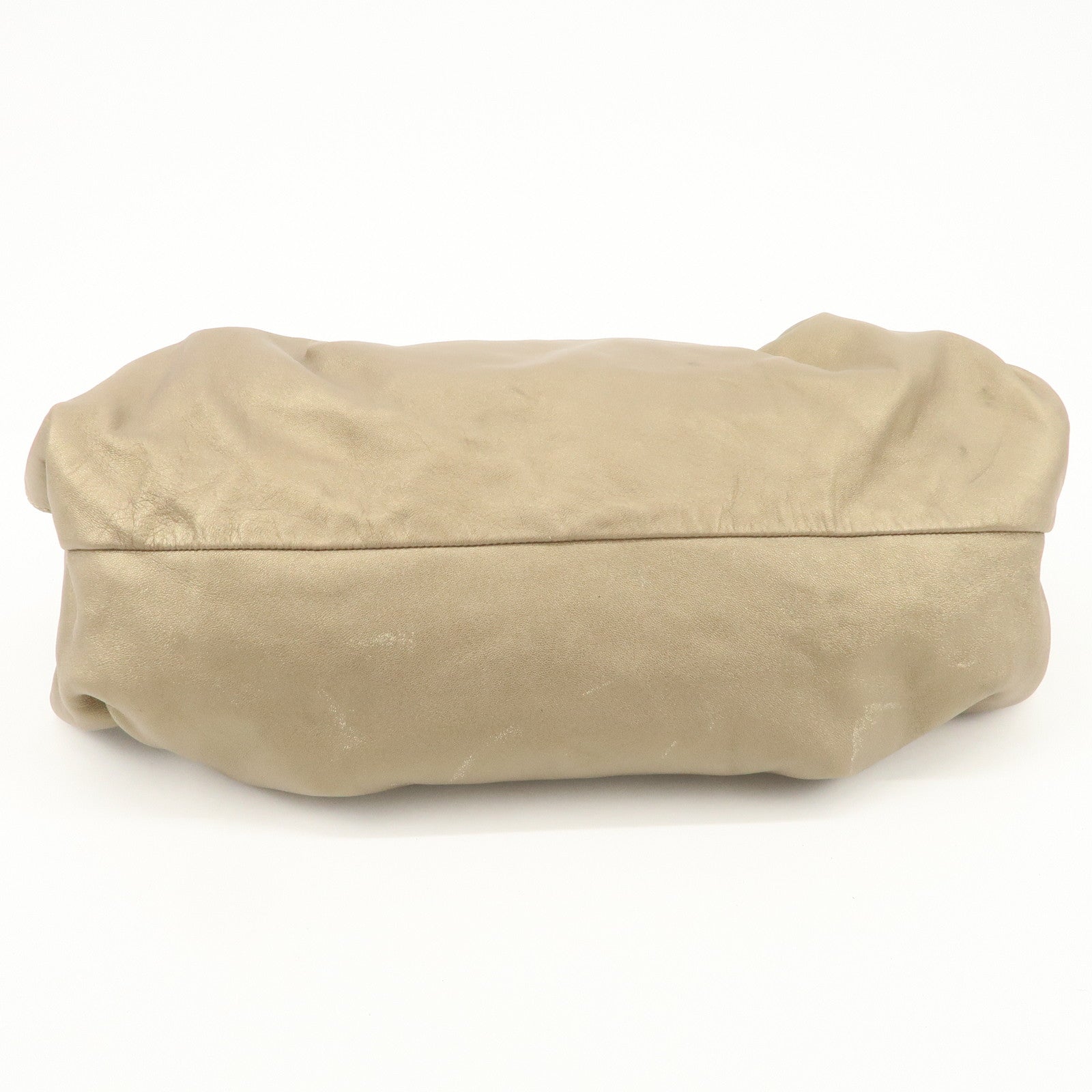 LOEWE Anagram Leather Nappa Aire Hand Bag Tote Bag Gold Used