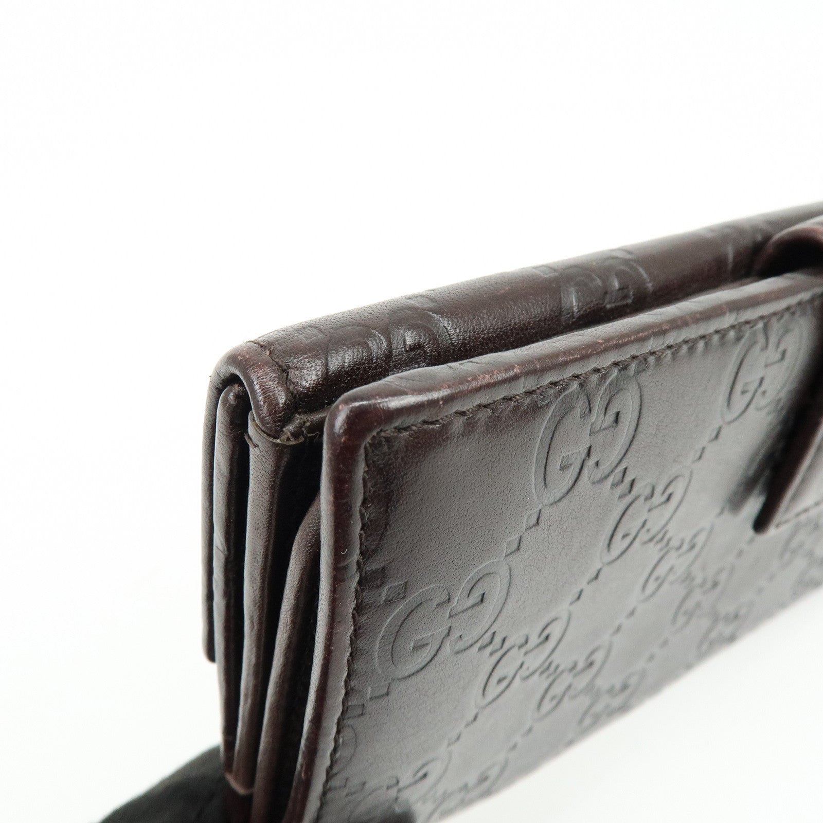 GUCCI Guccissima Leather Long Wallet Dark Brown 112715