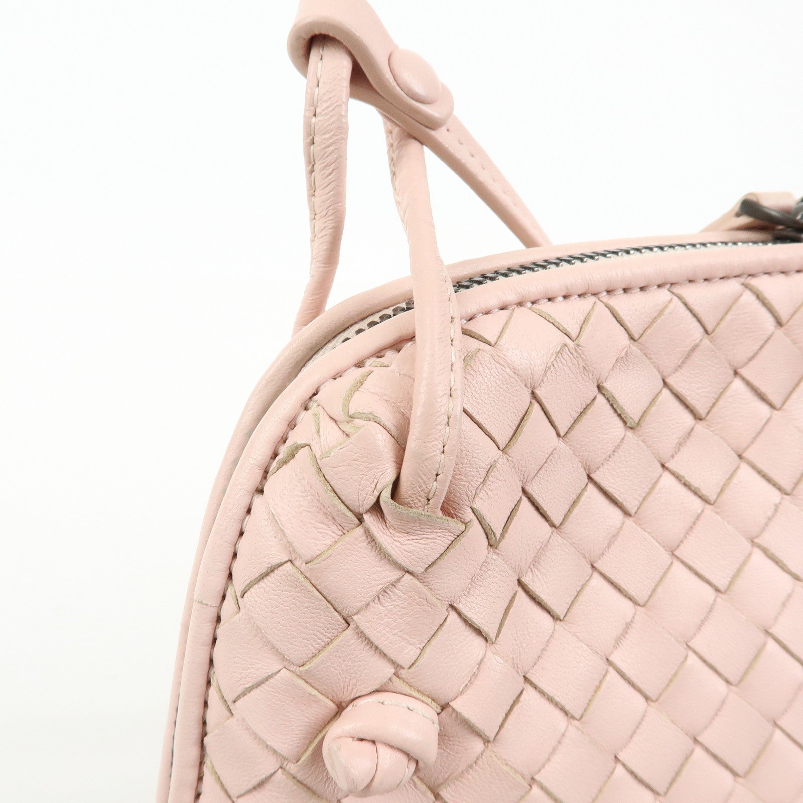BOTTEGA VENETA Intrecciato Leather Shoulder Bag Pink 245354