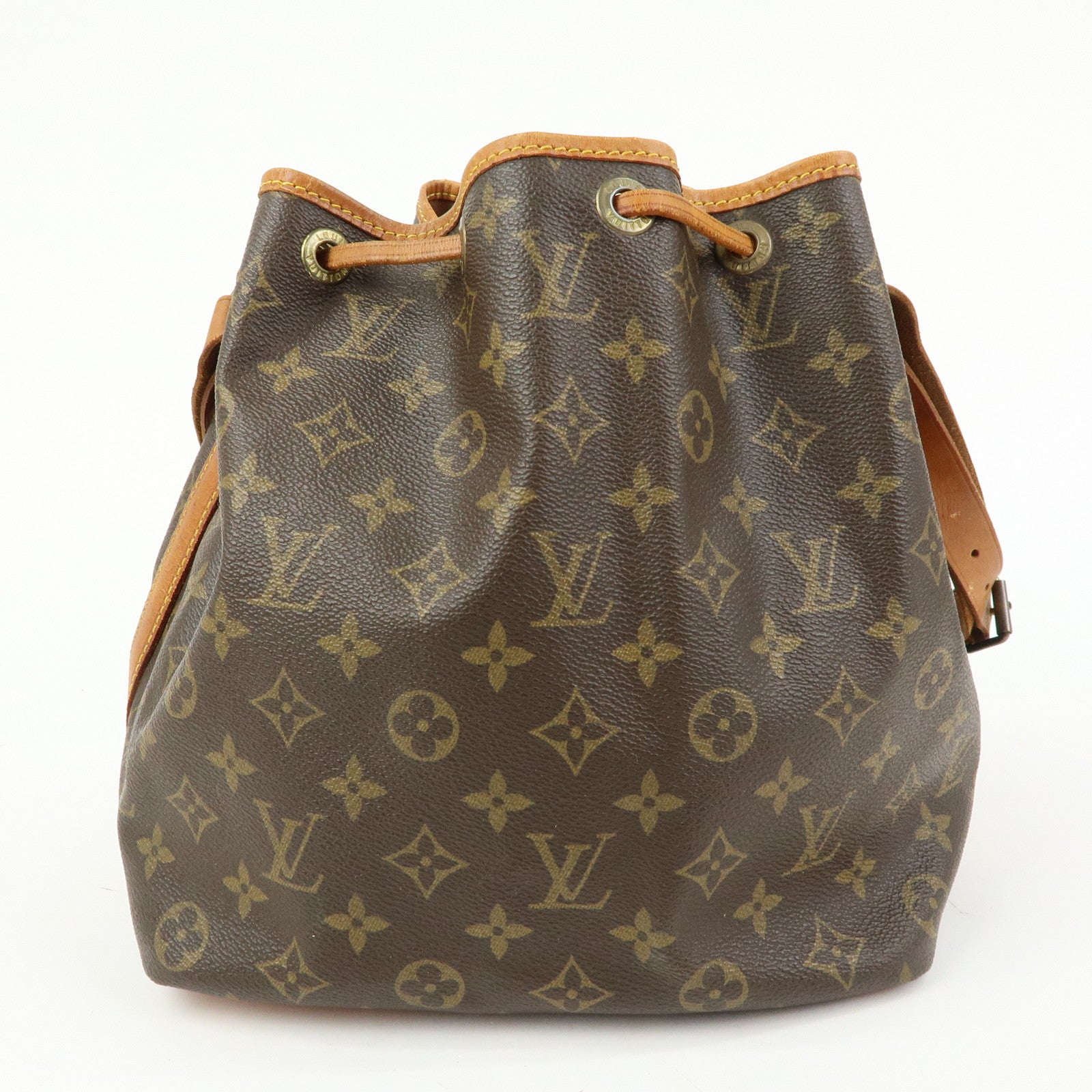 Louis Vuitton Monogram Petit Noe Canvas Shoulder Bag Brown M42226