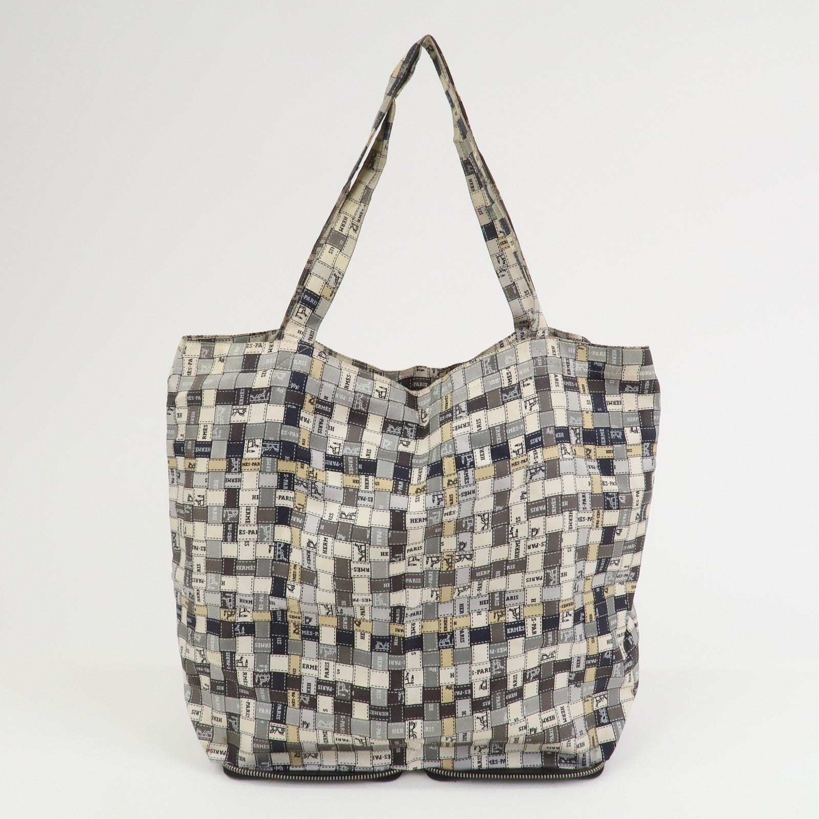HERMES Buffle Skipper Silk Bolduc Silky Pop Tote Eco Bag Multicolor