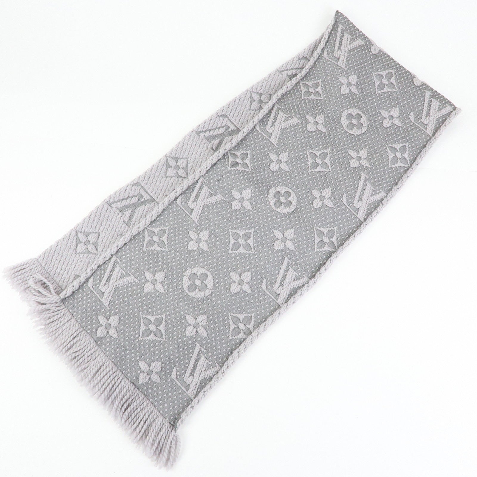 Louis Vuitton Monogram Escharp Logomania Scarf Gris Perle M74742