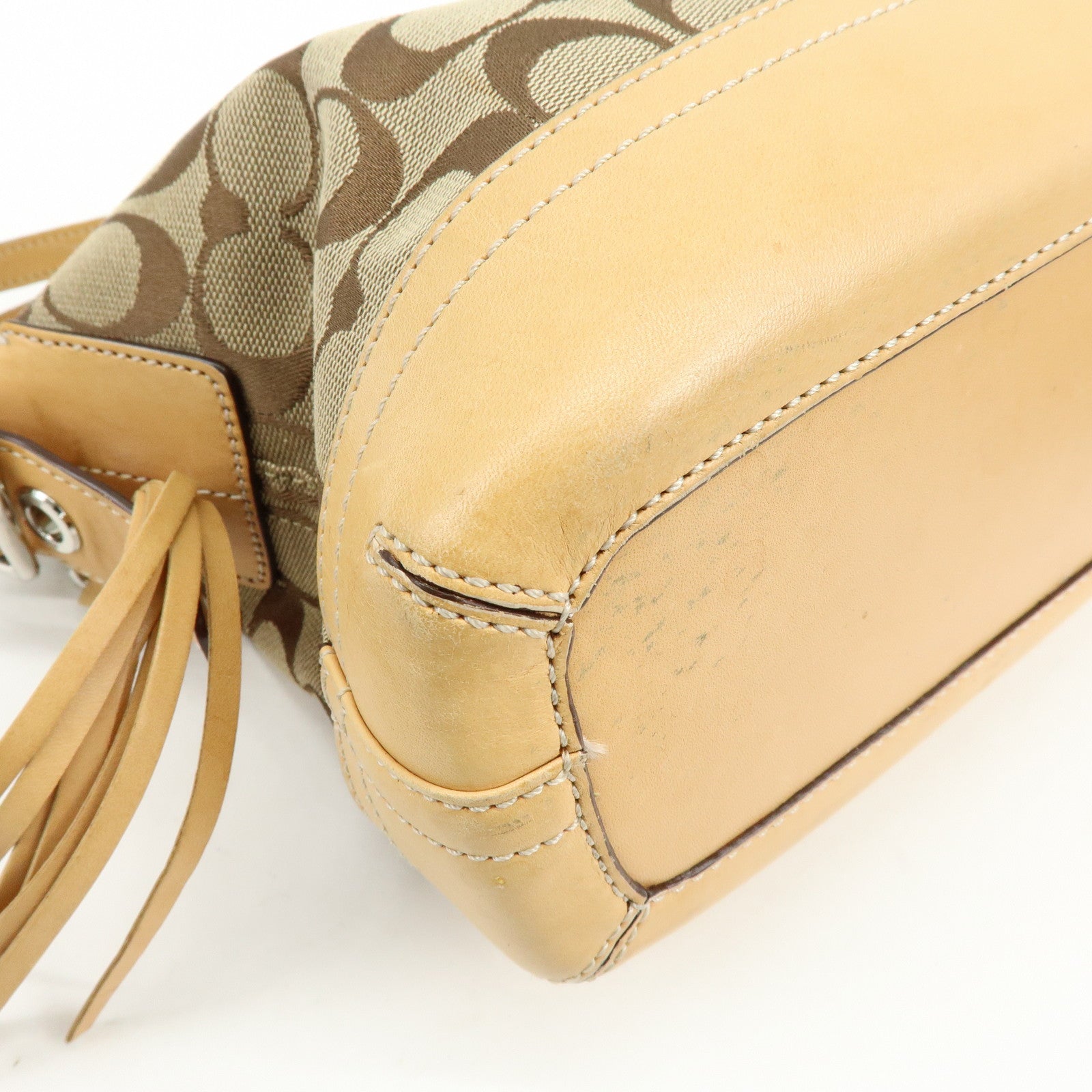 COACH Set of 2 Signature Canvas Leather Shoulder Bag Brown Black