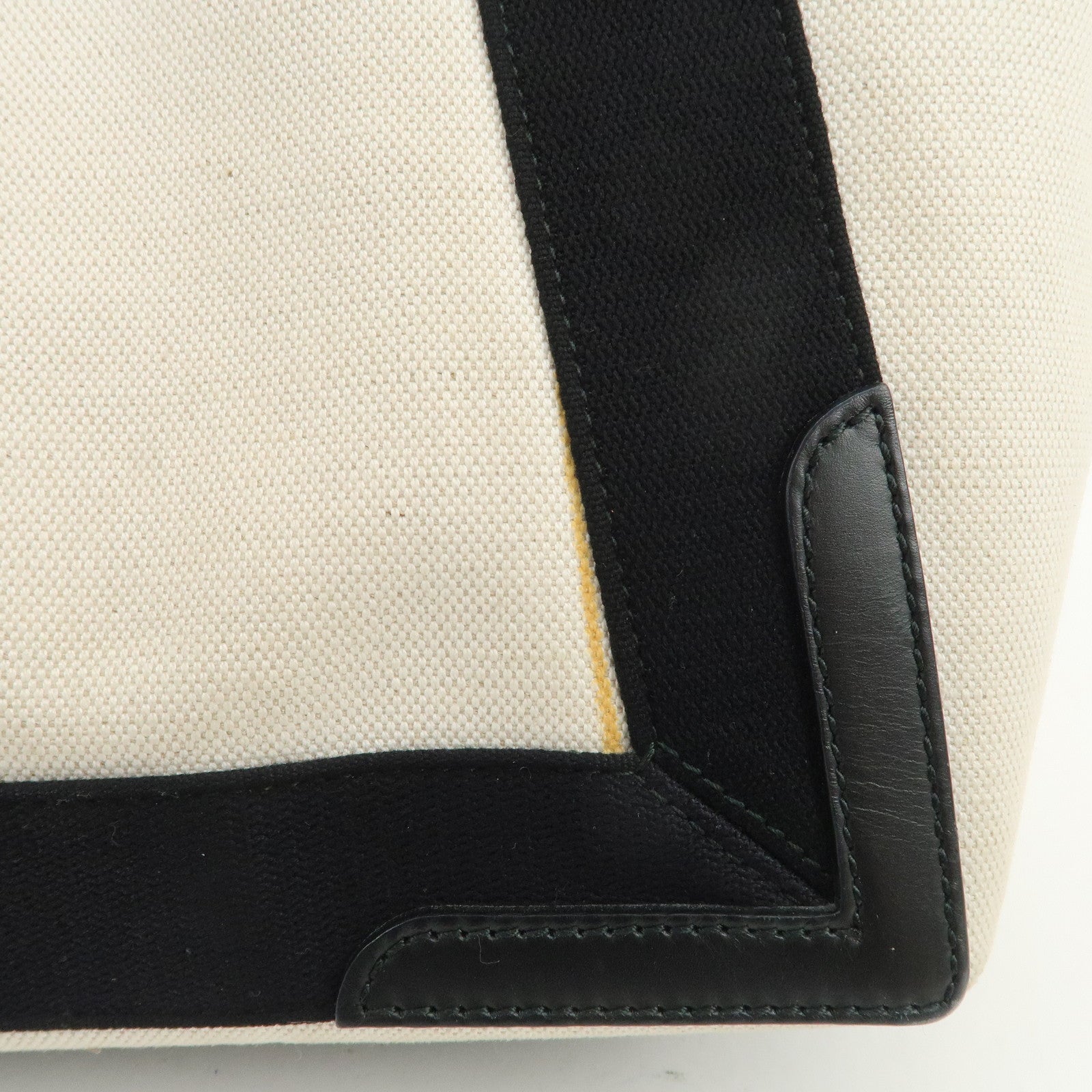 BALENCIAGA Navy Cabas S Cotton Calf Skin Tote Bag Hand Bag 339933