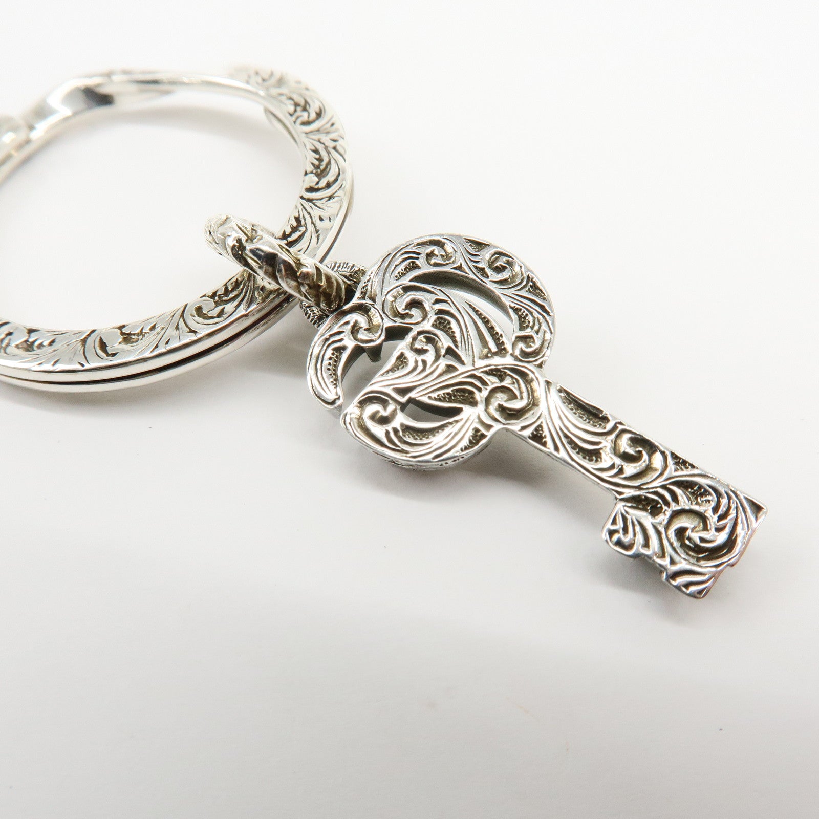 GUCCI Double G Key Motif Bag Charm Key Holder SV925 Silver