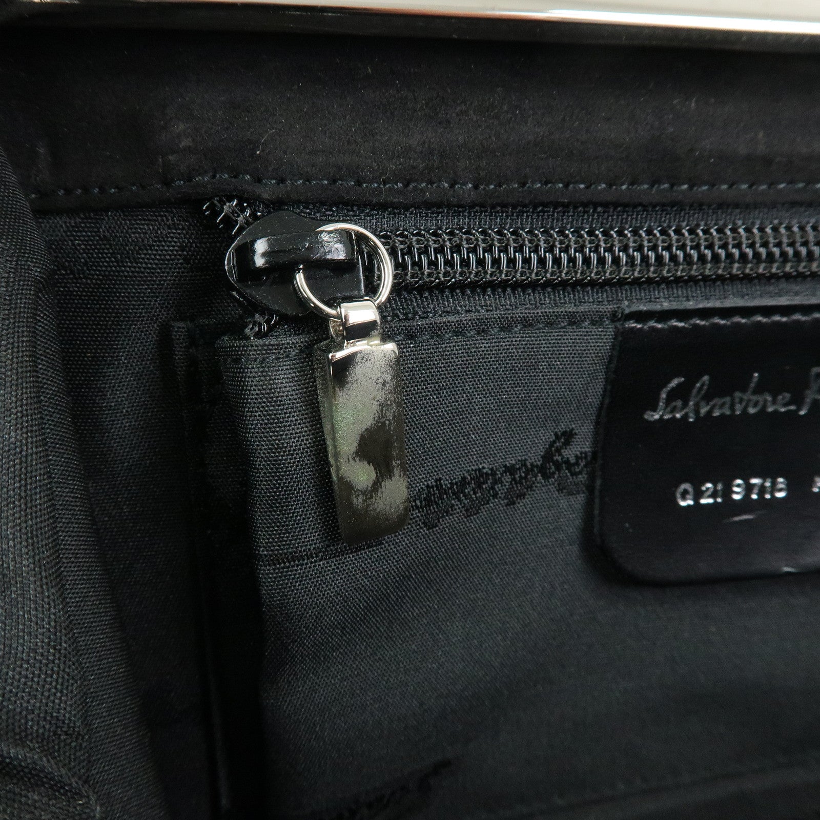 Ferragamo Suede 2Way Bag Shoulder Bag Clutch Bag Black