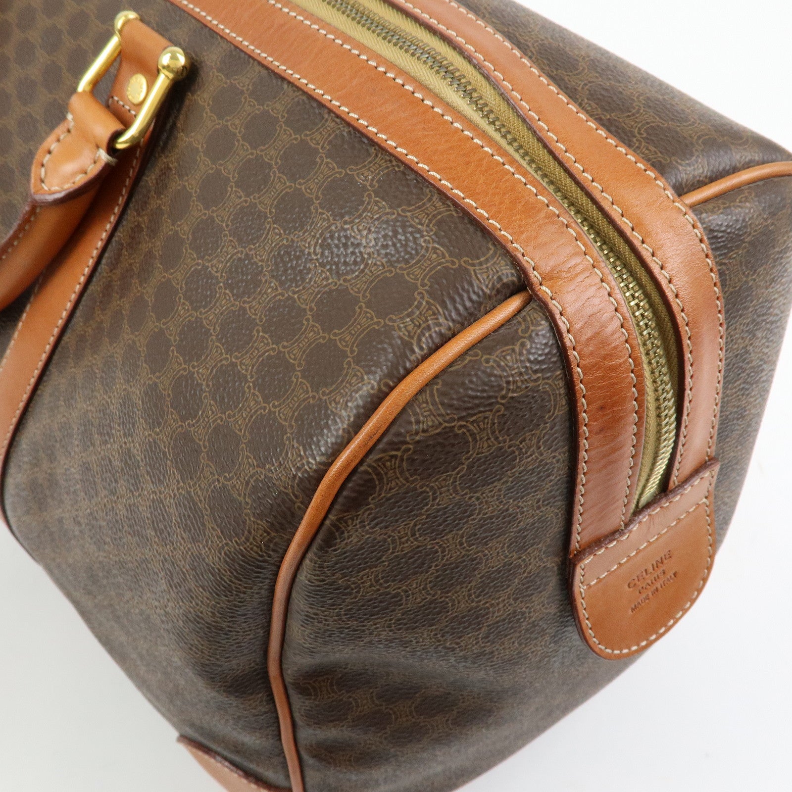 CELINE Macadam PVC Leather Boston Bag Hand Bag Travel Bag