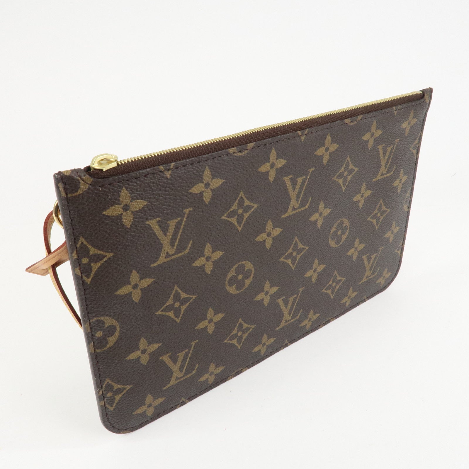 Louis Vuitton Monogram Pouch For Neverfull MM Brown Fuchsia Used