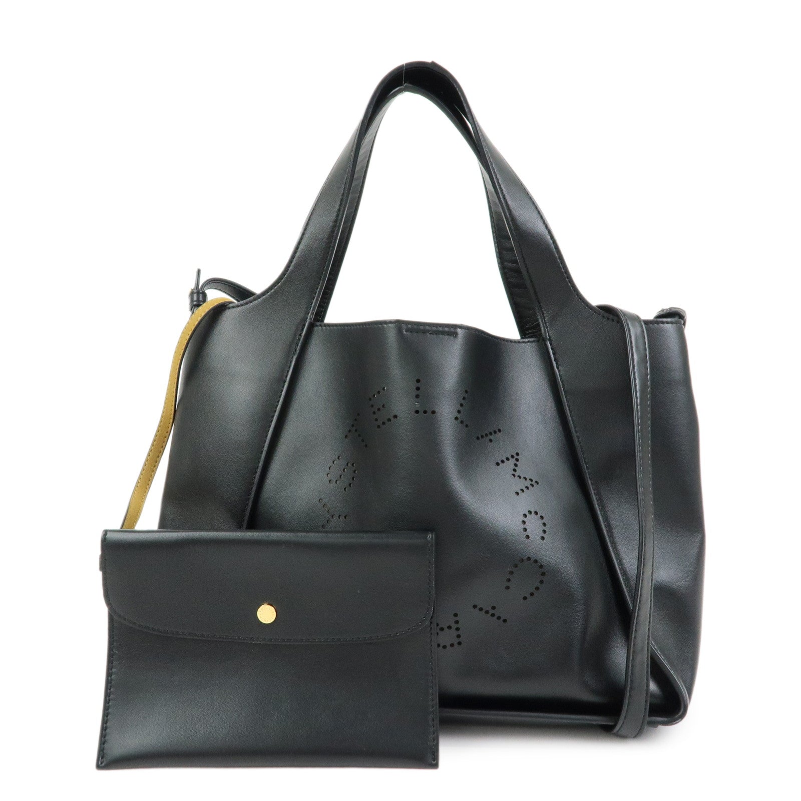 STELLA MCCARTNEY Leather 2Way Hand Bag Shoulder Bag Black