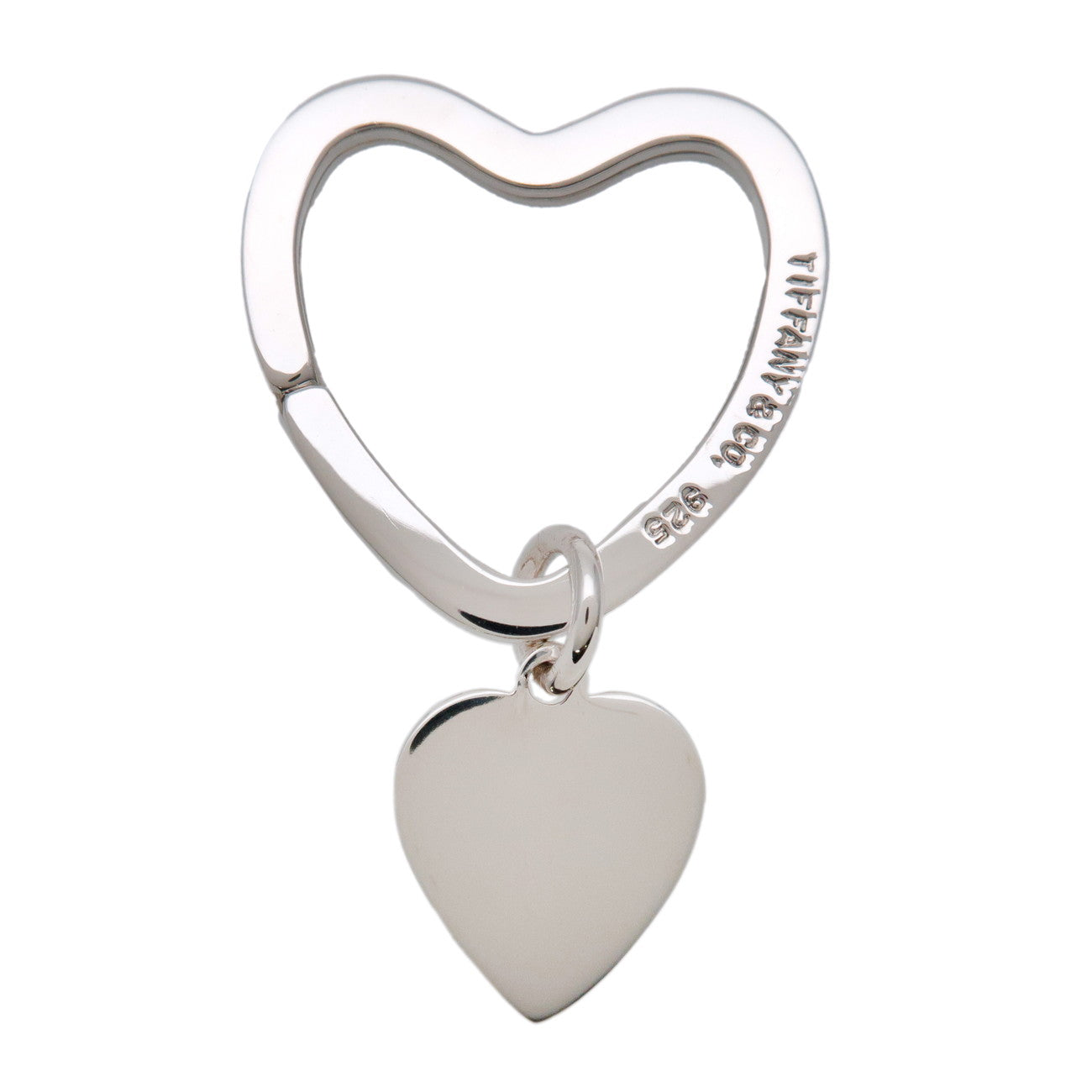 Tiffany & Co Heart Tag Key Ring Key Chain Bag Charm SV925 Silver