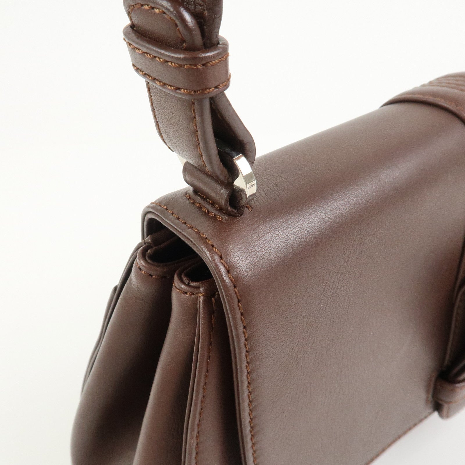 LOEWE Anagram Leather Hand Bag Shoulder Bag Brown