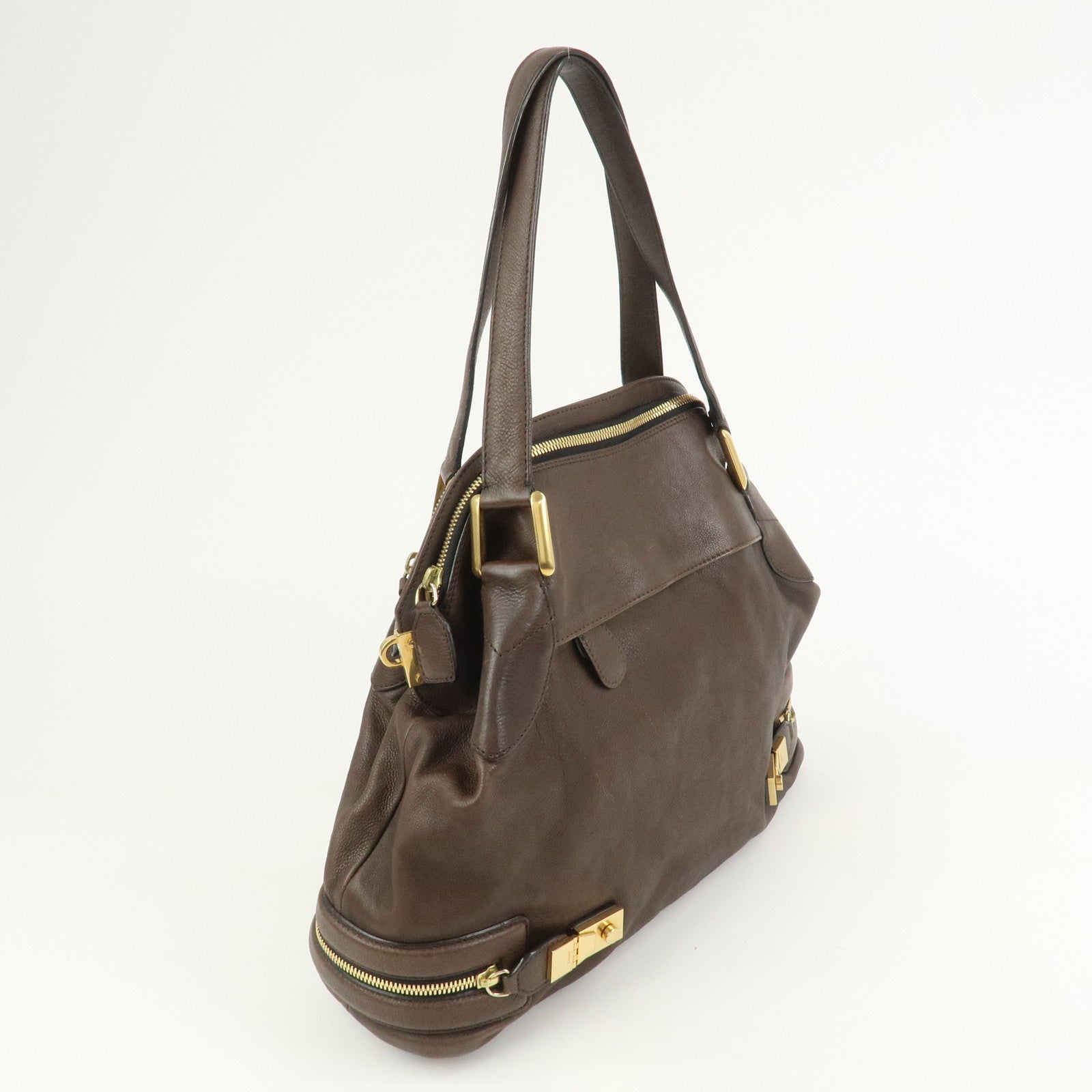 Chloe Marcie Leather 2Way Bag Shoulder Hand Bag Brown 03.10.662