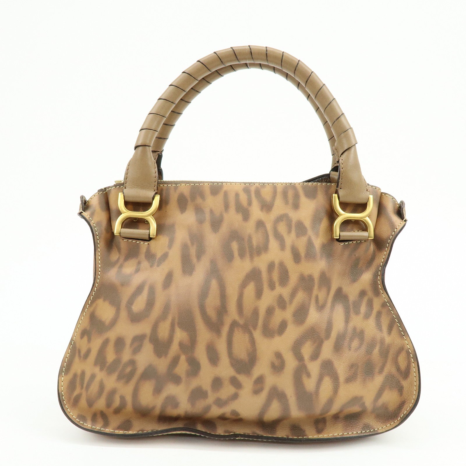 Chloe Marcie Leather Hand Bag Leopard Brown Limited Edition