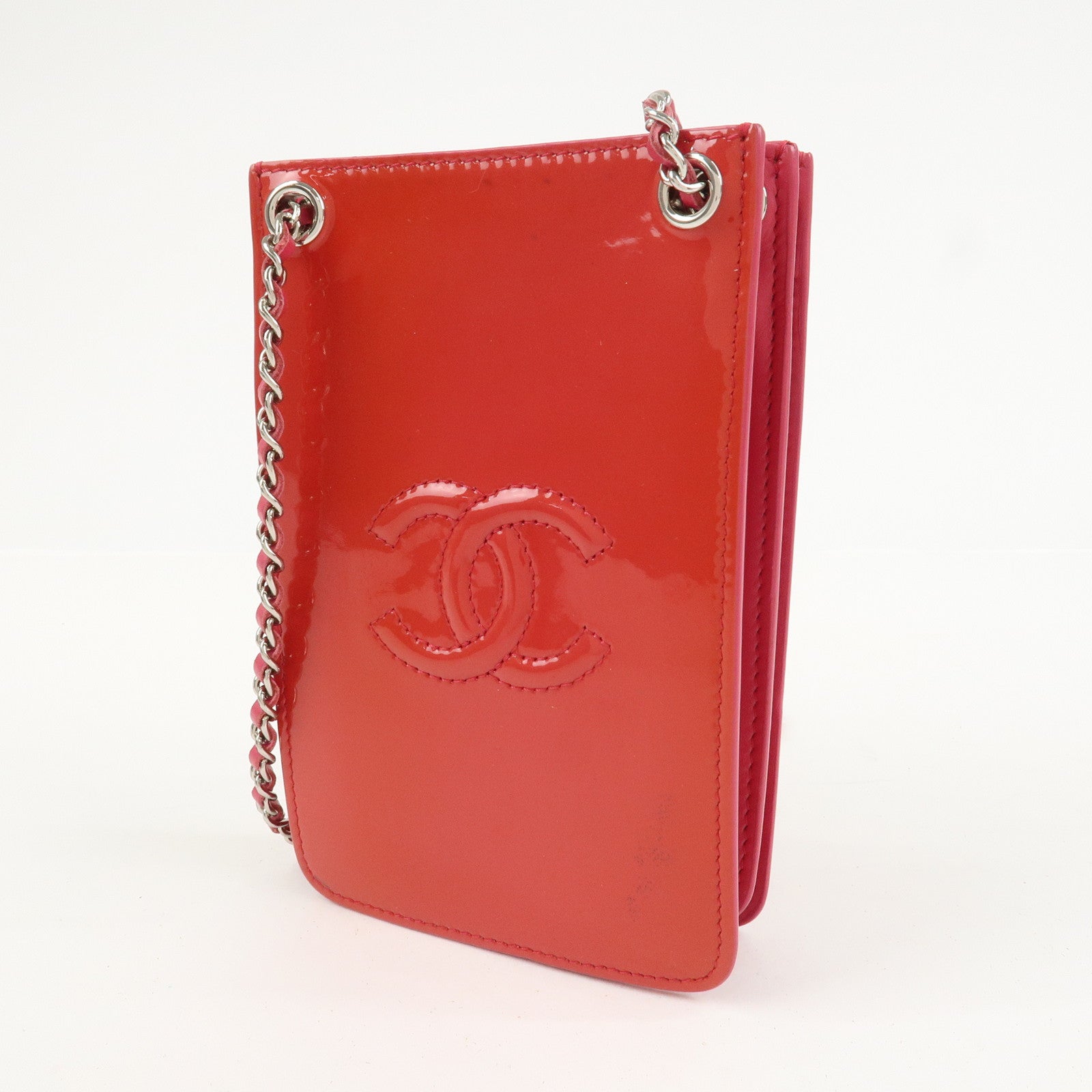 CHANEL COCO Mark Chain Shoulder Crossbody Bag Red Pink A92304