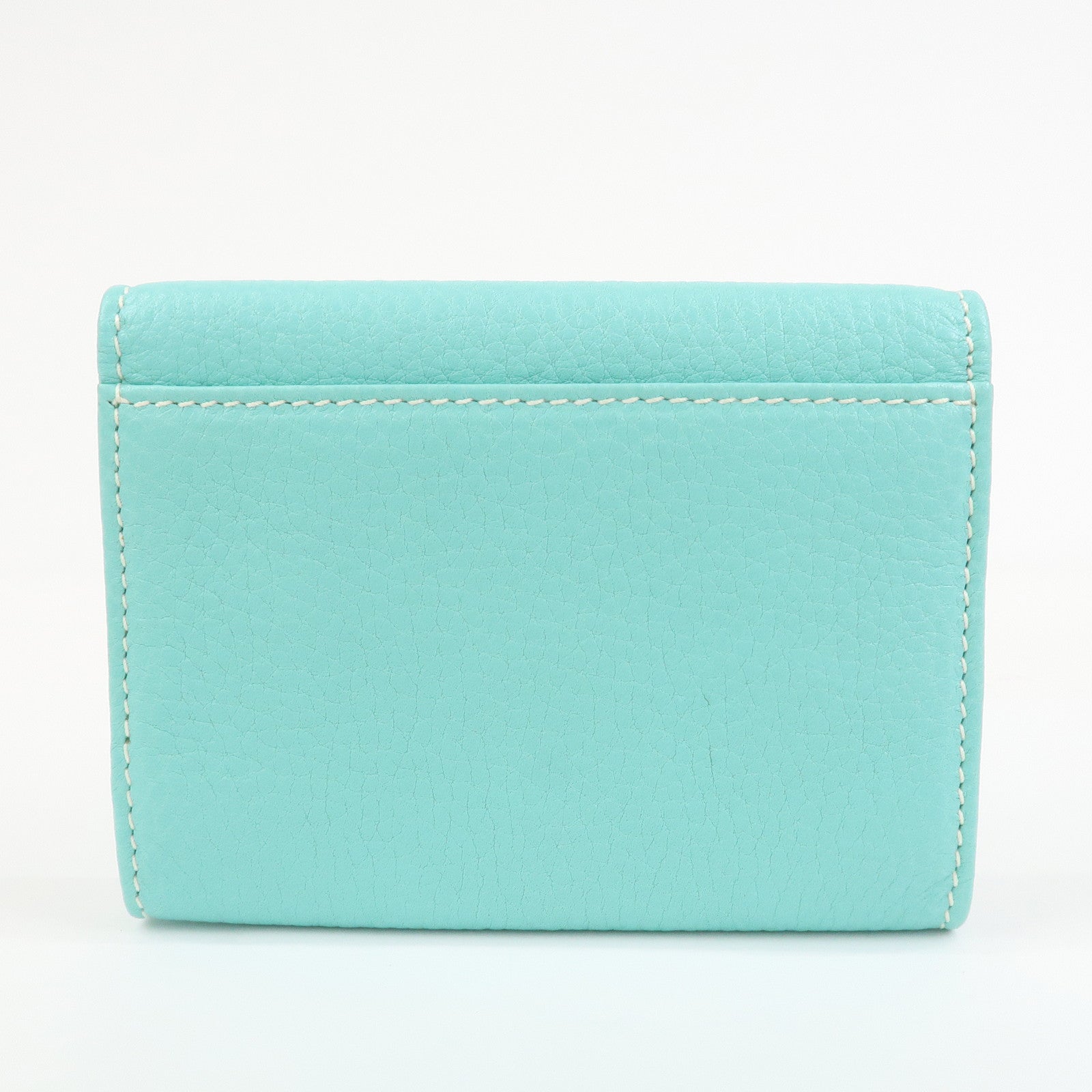 Tiffany & Co Leather Compact Bi-fold Wallet Tiffany Light Blue